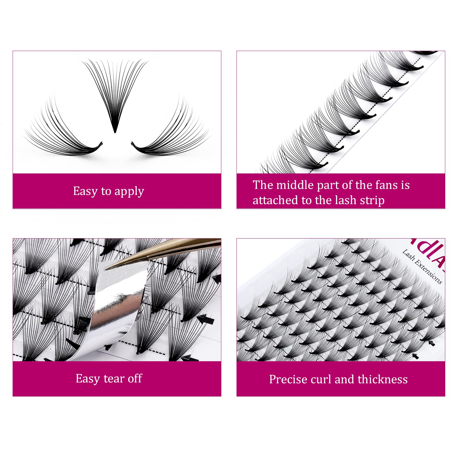FADLASH Premade Volume Lash Extensions Fans (16D-0.07D, 10mm) - Pointy Tip, CC D DD Curl, Black False Eyelashes for Dramatic Eye Makeup, Perfect for Weddings, Parties and Special Occasions