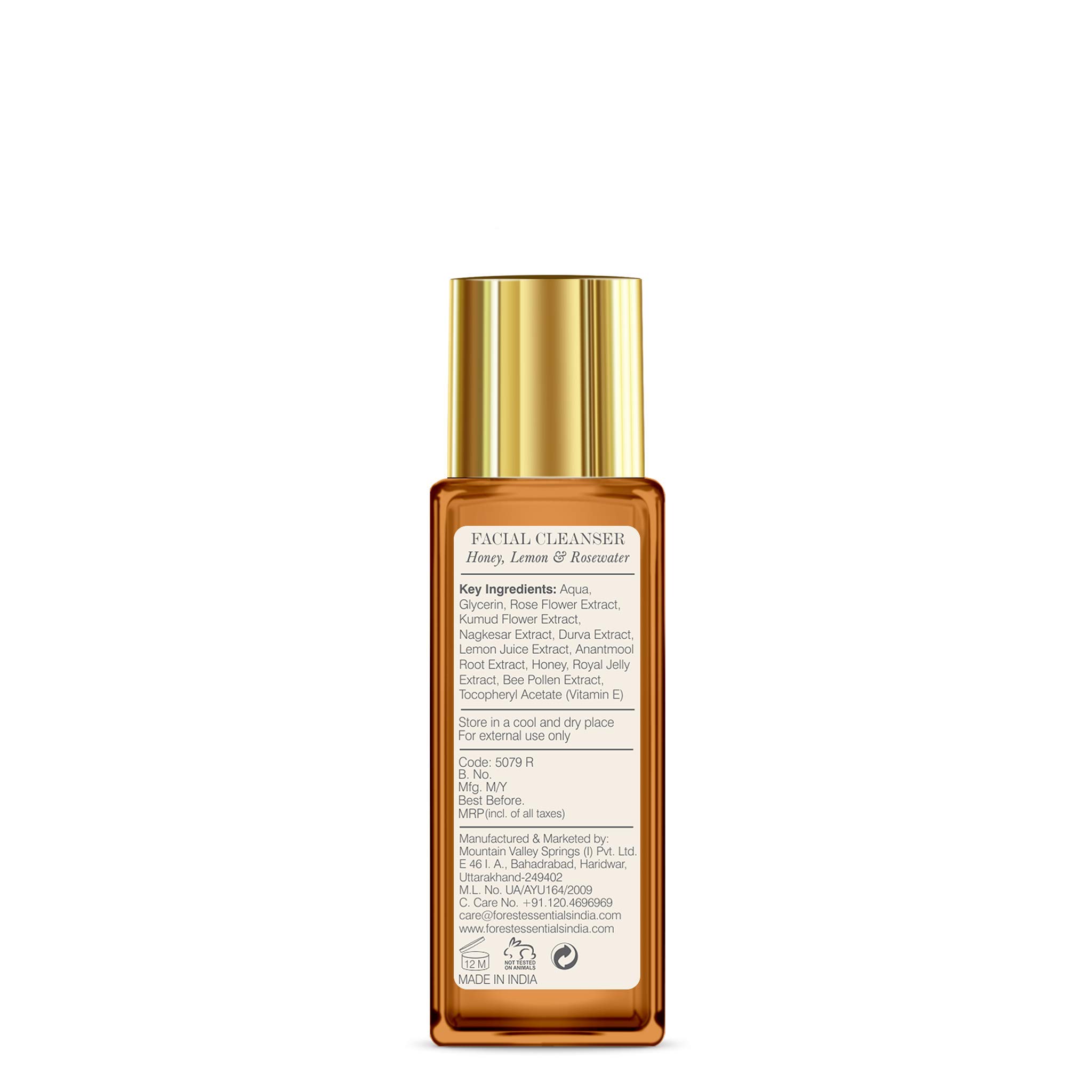 Forest Essentials Delicate Facial Cleanser with Saffron & Neem - 50ml Travel Size | Rosewater, Honey & Lemon Formula | Gentle Cleansing for Sensitive Skin | Perfect for Travel & Daily Skincare Routine