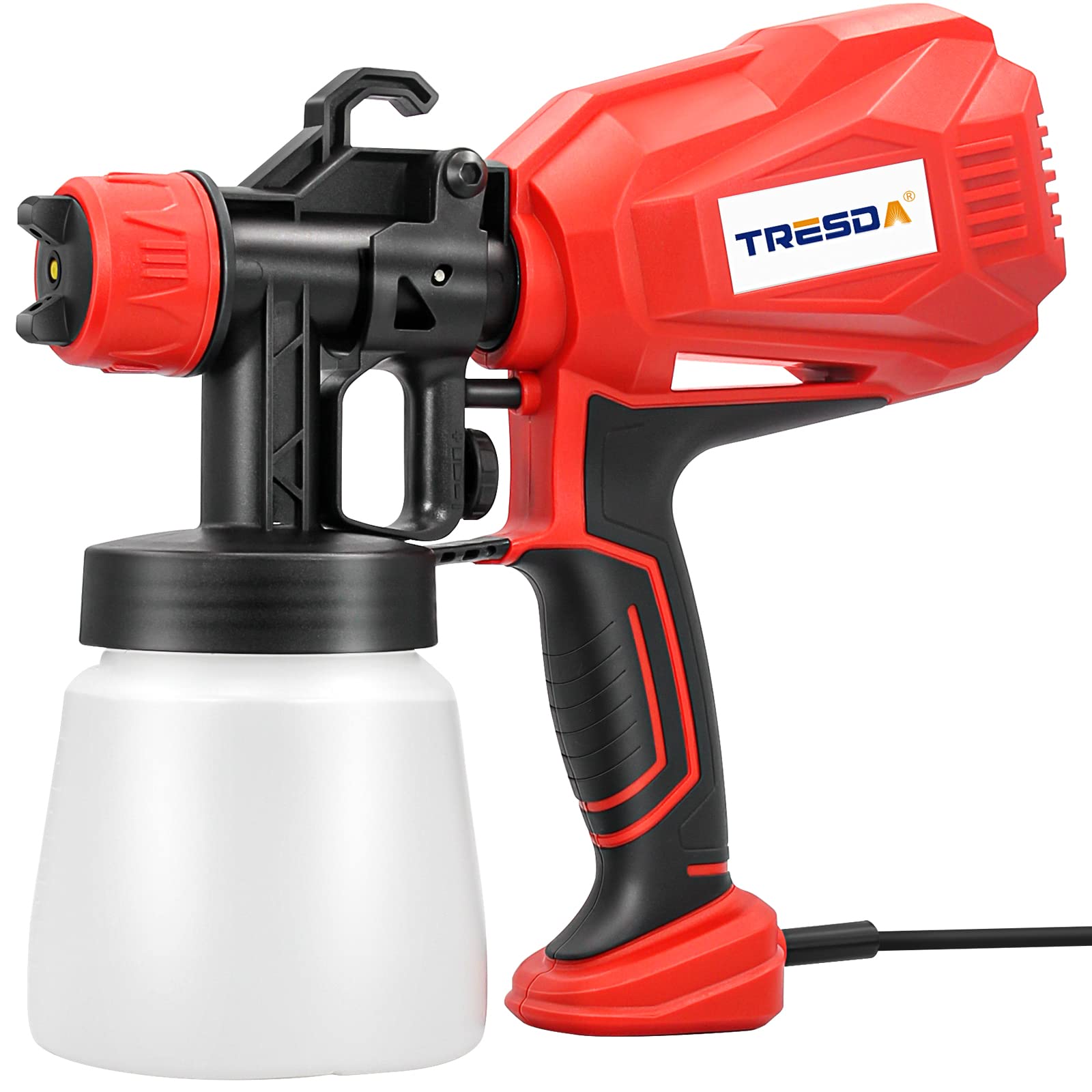 TRESDA HVLP Electric Paint Sprayer - 1200W High Power Spray Gun with 3 Nozzles & 3 Spray Patterns for Interior/Exterior Painting | Perfect for Walls, Furniture, Cabinets, Fences & DIY Crafts | Indoor & Outdoor Home Improvement Projects