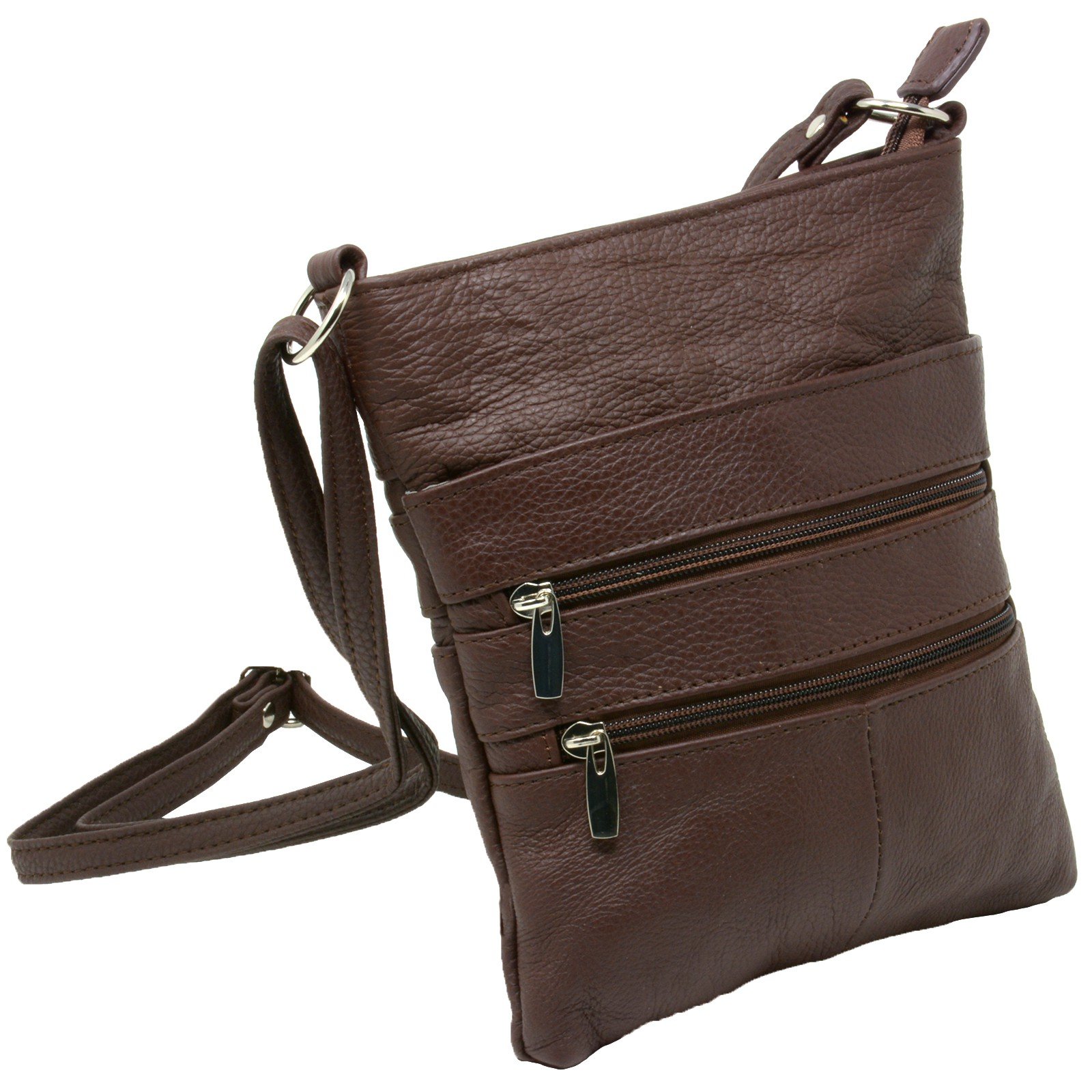 Genuine Leather Organizer Purse - Mini Handbag & Travel Bag with Zipper Shoulder Strap | Perfect for Daily Use, Office, Travel & Shopping