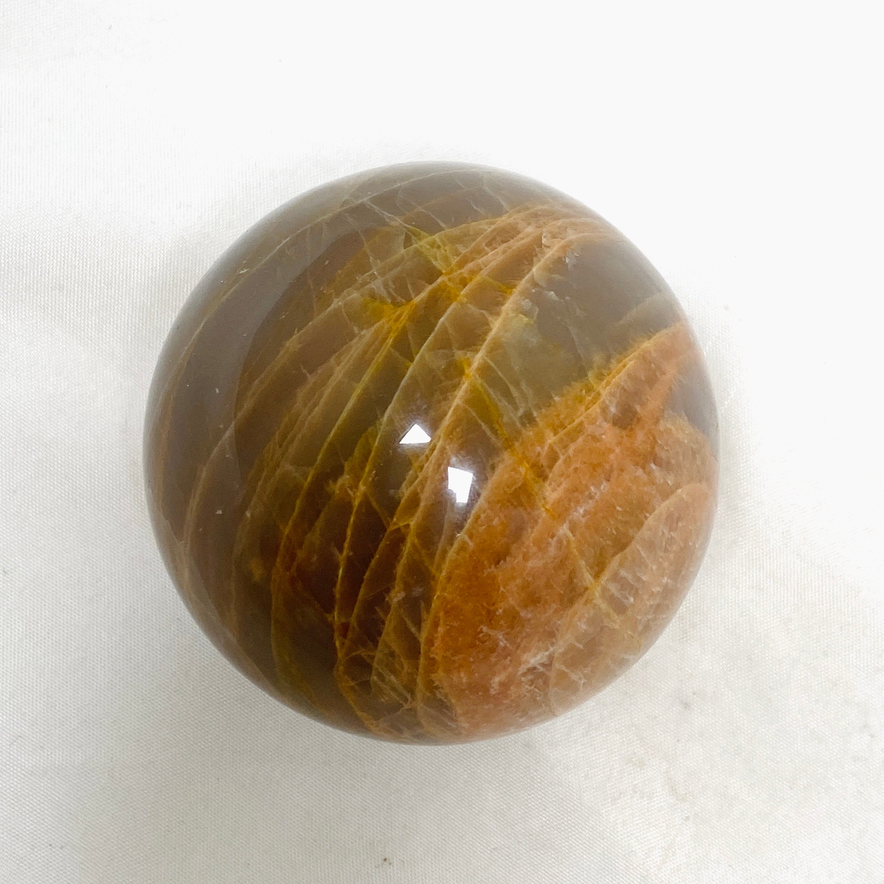 Natural Peach Moonstone Sphere PMS03 - Healing Crystal for Meditation, Yoga & Home Decor - Perfect for Spiritual Gifts & Energy Balancing