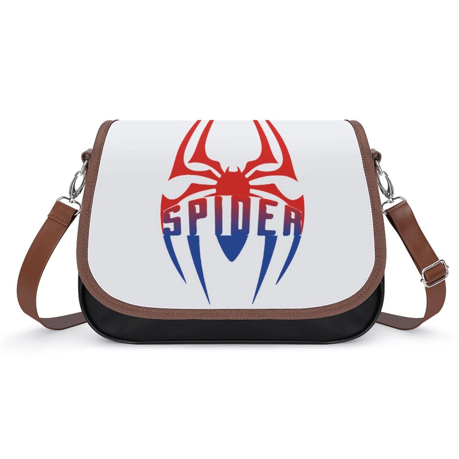 Stylish Women's Leather Crossbody Bag with Spider Logo - Fashionable Printed Satchel for Casual Outings, Work & Travel | Perfect Shoulder Messenger Purse for Daily Use, Shopping & Office Commute