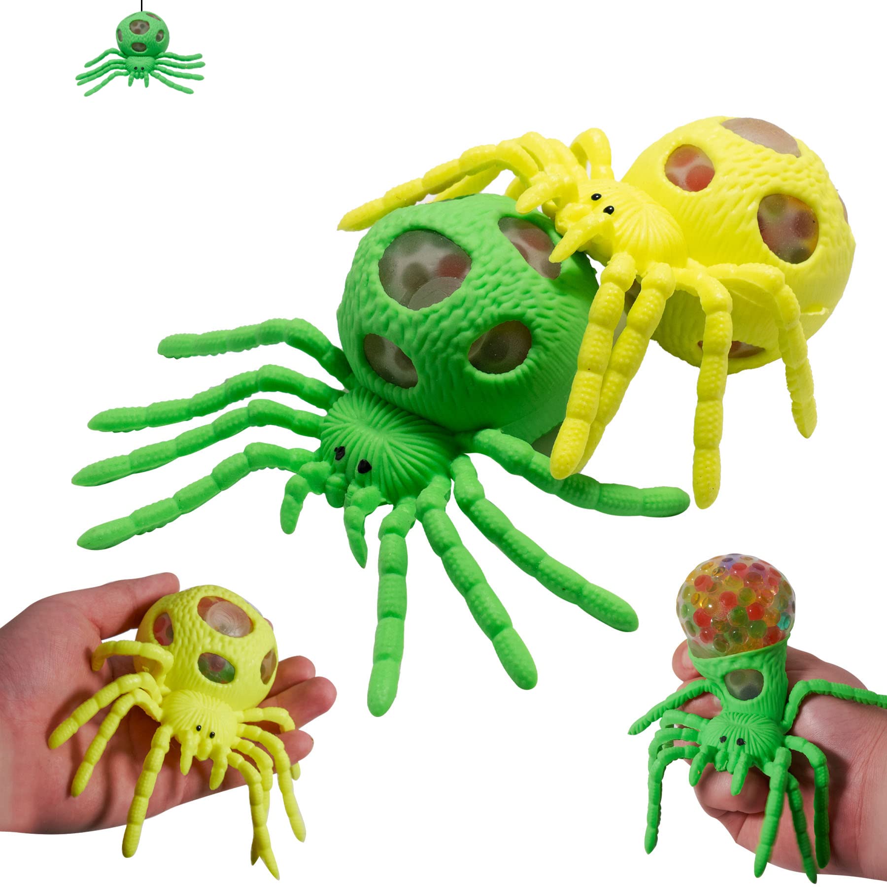 2 Pack Spider Stress Ball Squishy Water Beads Fidget Toy - Sensory Anxiety Relief Squeeze Balls for Adults & Kids | Perfect for Office, Classroom, and Home Stress Relief