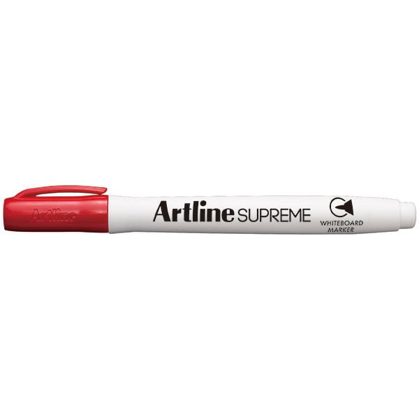 Artline Supreme Whiteboard Marker 1.5mm Bullet Tip - Pack of 12 Red Dry Erase Markers for Office, Classroom & Home Use - Non-Toxic, Low-Odor White Board Pens