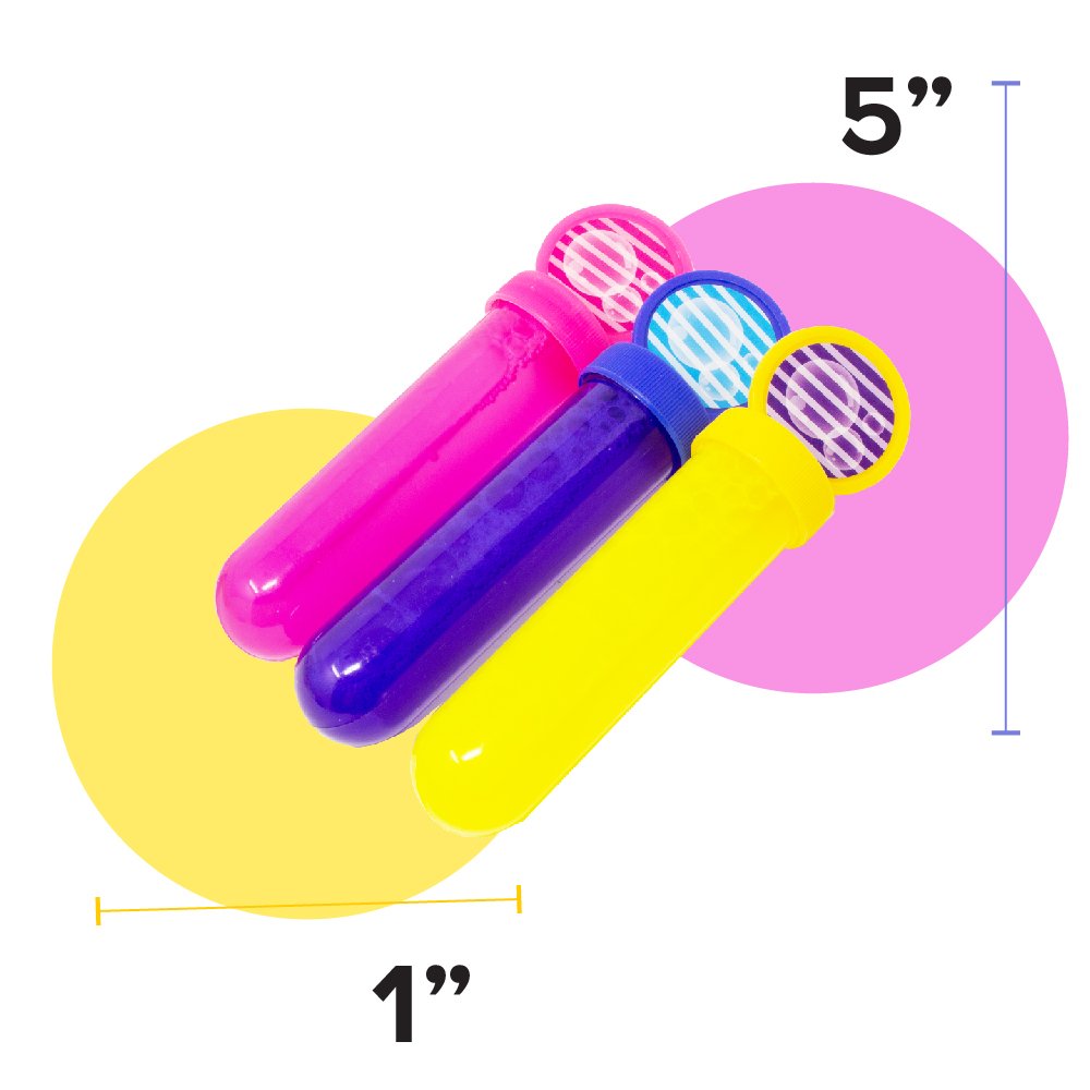 Boley 36-Pack Bubble Sticks for Kids - Assorted Blue, Yellow & Pink Bubble Wands - Bulk Party Favors, Stocking Stuffers, Outdoor Play & Birthday Gifts