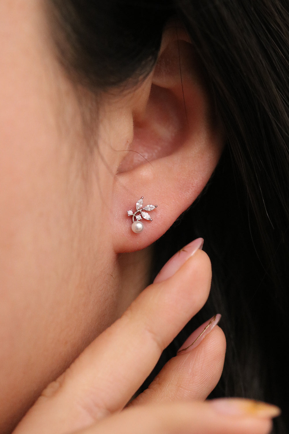 Elegant Cubic Branch Pearl Earrings for Women - Dainty Pearl Stud Earrings for Daily Wear, Parties & Special Occasions