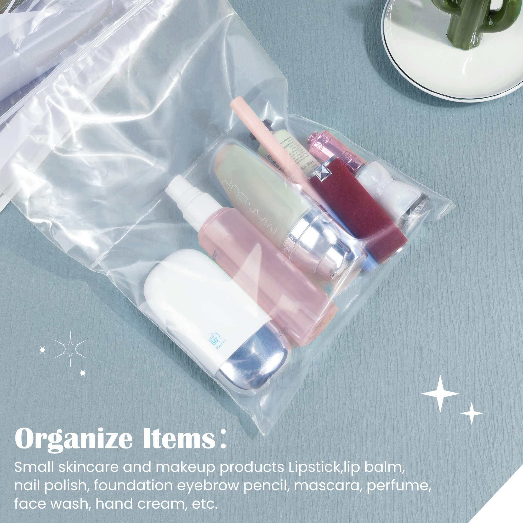 10-Pack Clear Makeup Bags 30x20cm - Transparent Cosmetic Organizer for Travel, Toiletry Storage & Daily Essentials - Waterproof PVC Travel Pouches for Women & Men