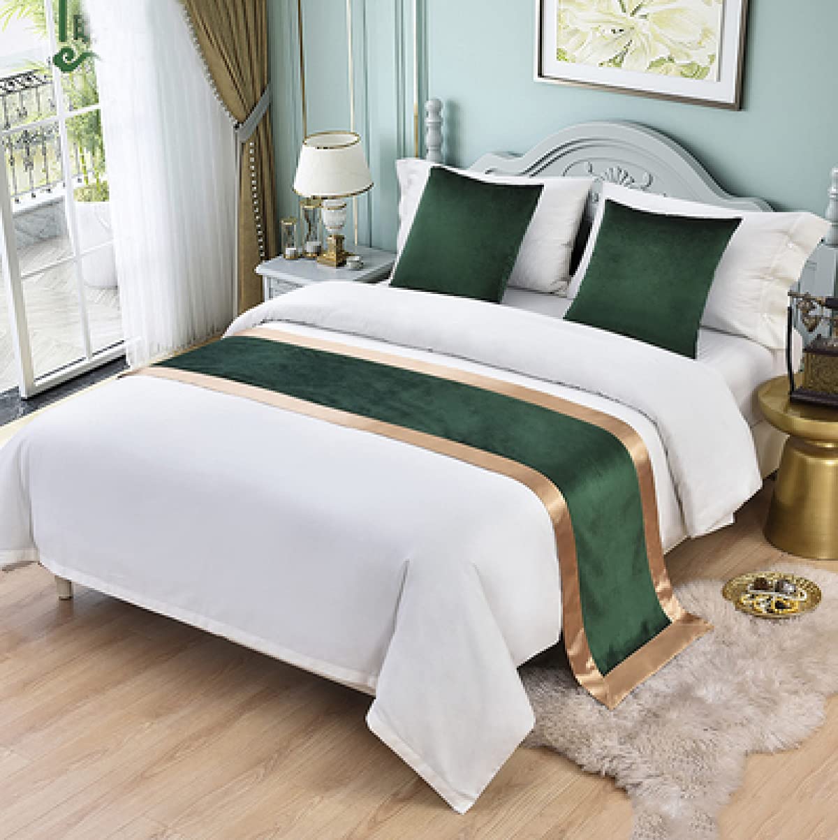 Velvet Bed Runner Scarf - Queen/King Size Bed Decor for Hotels & Home