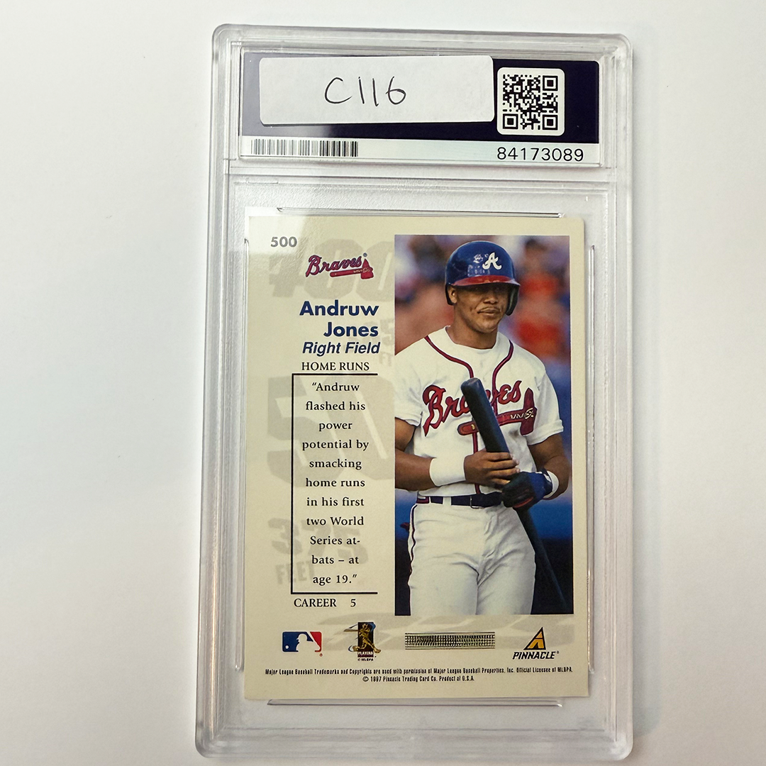 Andruw Jones Signed 1997 Score Goin Yard #500 PSA Certified Authentic Baseball Card - Perfect for Collectors, Sports Memorabilia Display & Atlanta Braves Fans