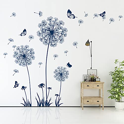Dark Blue Dandelion Wall Sticker