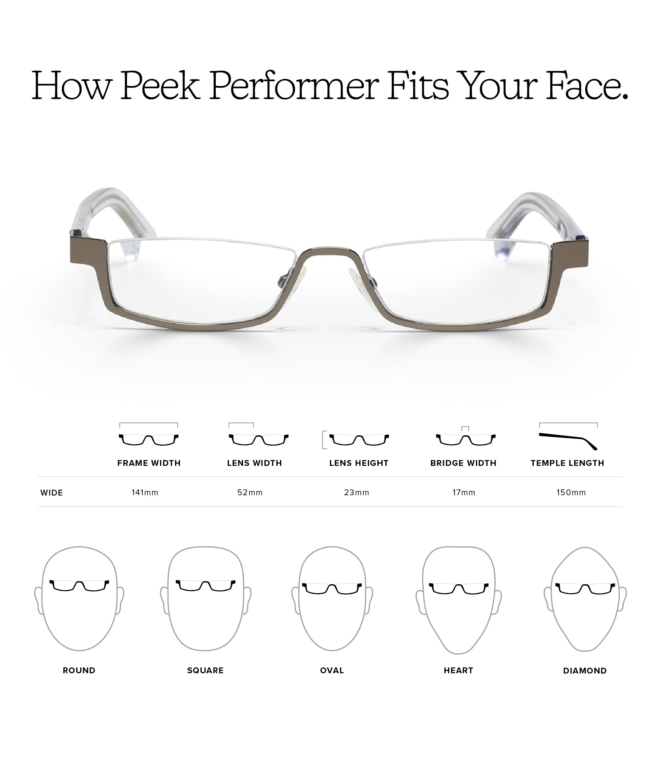 eyebobs Peek Performer Reading Glasses - Premium Half Rim Frame for Men & Women (0.0x-4.0x) | Lightweight & Comfortable for Office, Reading & Computer Use