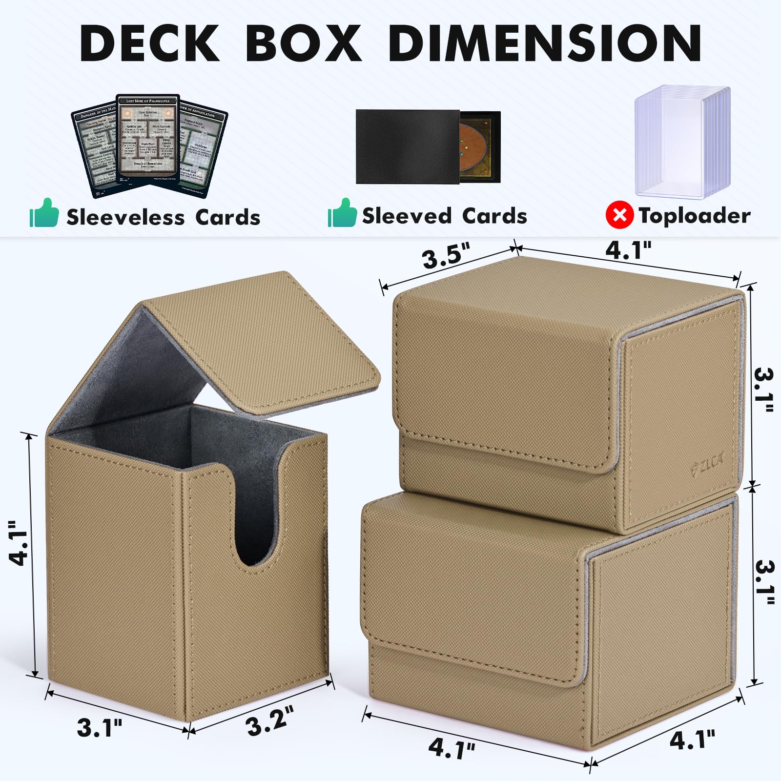 Premium PU Leather Magnetic Card Deck Box for MTG, YuGiOh & TCG - Holds 100+ Sleeved Cards | Durable Trading Card Storage Case for Magic, Pokémon & CCG Games | Perfect for Tournaments, Travel & Collectors (Brown)