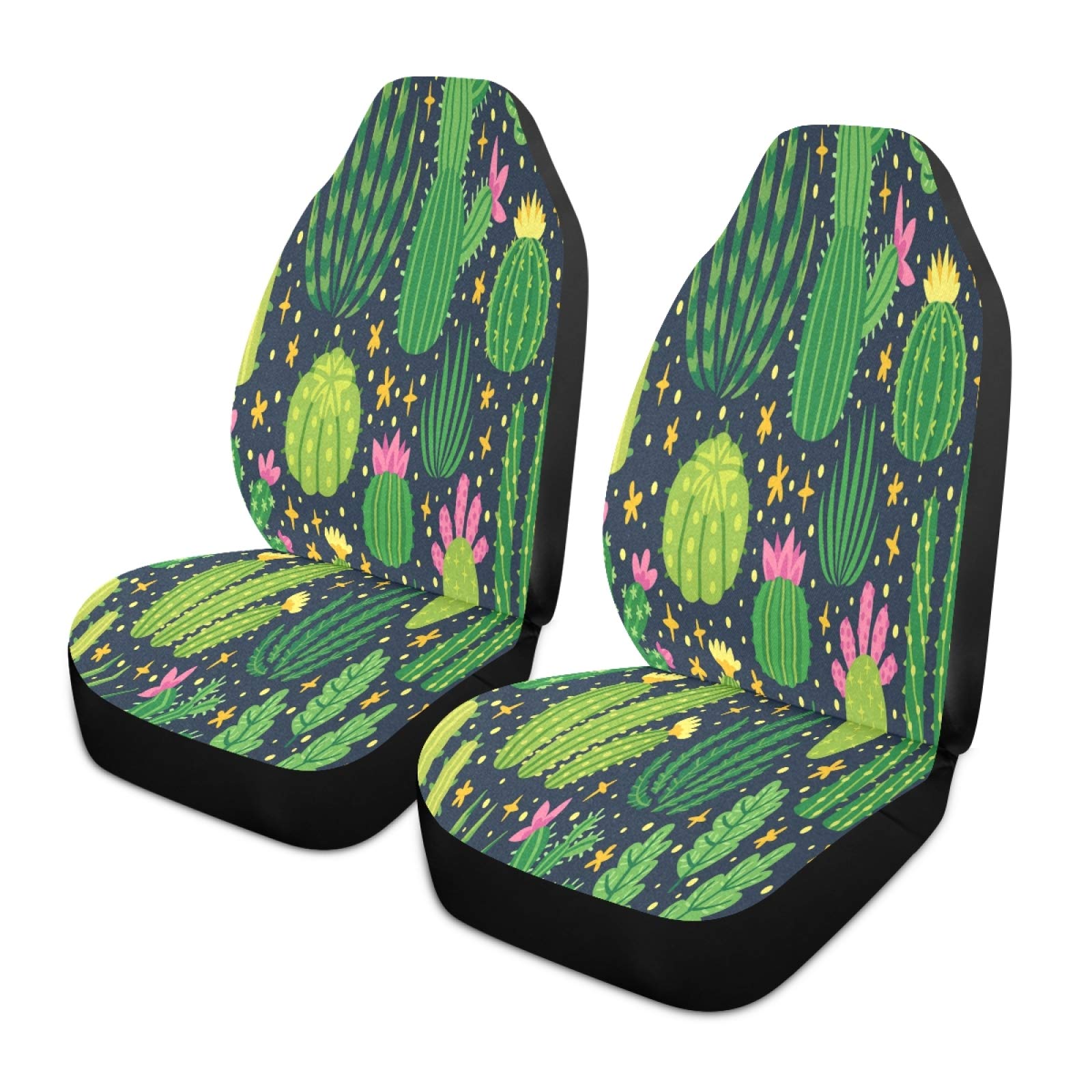 Blueangle Desert Cactus Car Seat Covers - Universal Fit for Cars, SUVs & Trucks | Automotive Bucket Seat Protectors (1PC) | Perfect for Road Trips & Daily Commutes