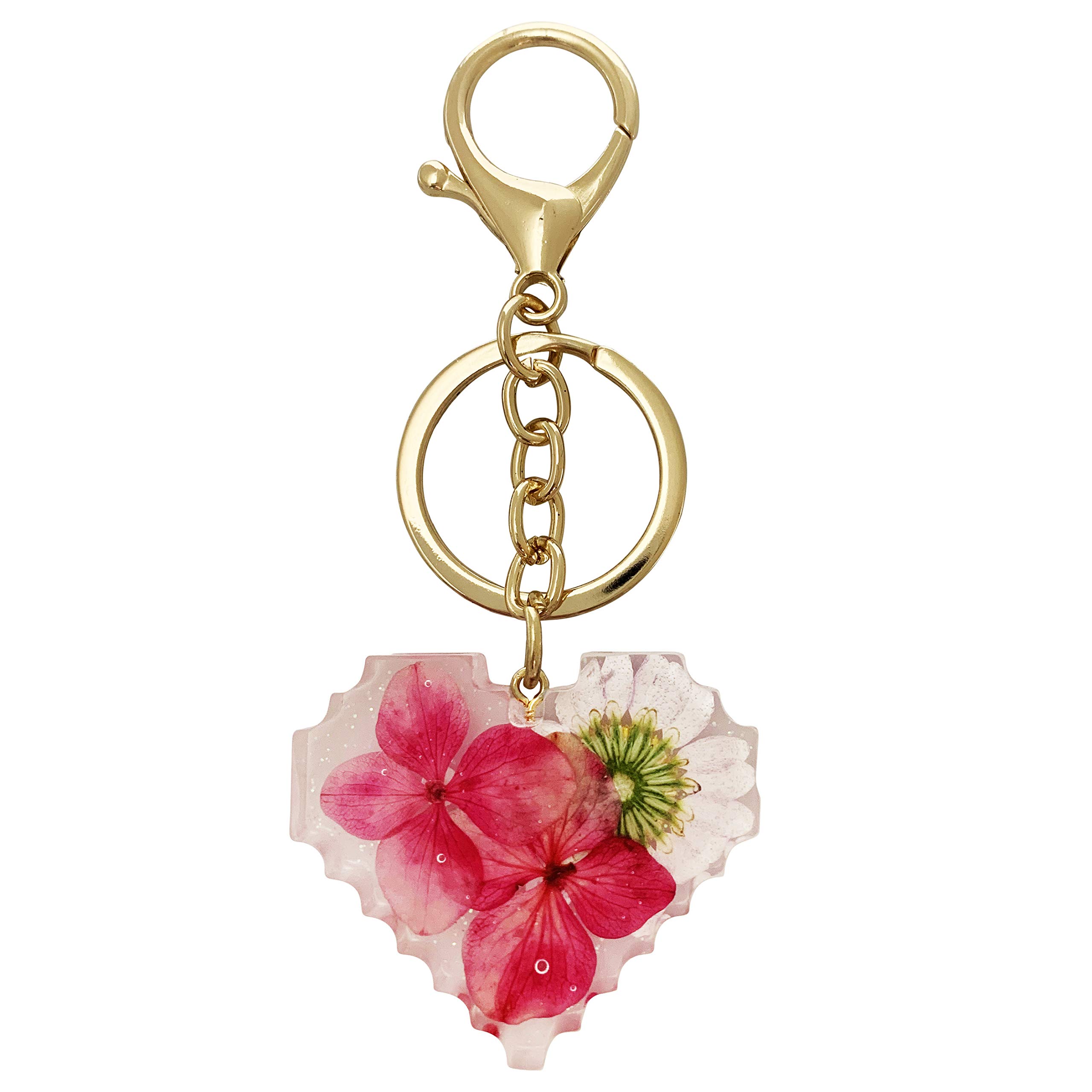 SELOVO Romantic Rose Flower Heart Charm Keychain for Women - Perfect Gift for Valentine's Day, Anniversary & Couples Accessories