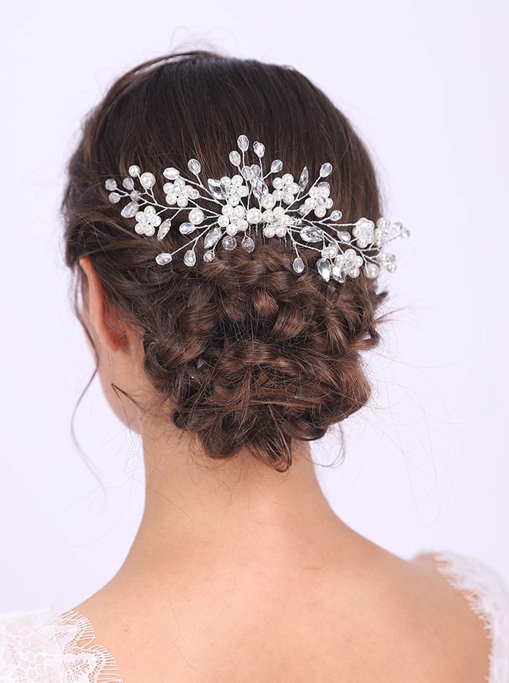 Crystal and Pearl Bridal Hair Comb - Gold Wedding Hair Vine Branch for Women & Girls | Perfect for Bridal, Prom, and Formal Events