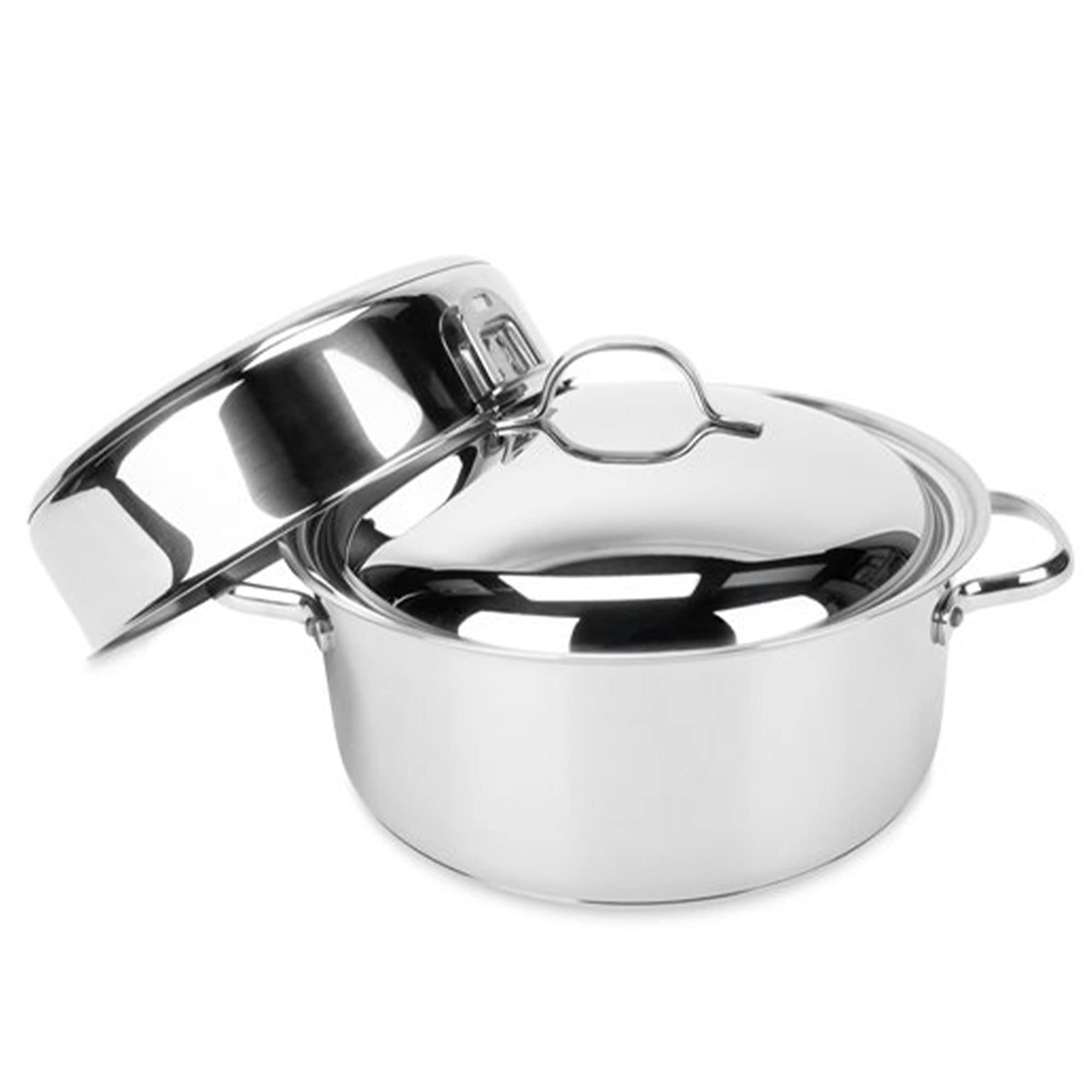 **Camco 10-Piece Stainless Steel Cookware Set with Lids – Nesting Pots & Pans, Detachable Handles & Storage Strap – Perfect for Camping, RV, Boat & Tailgating – Compact & Durable for Outdoor Cooking Adventures**