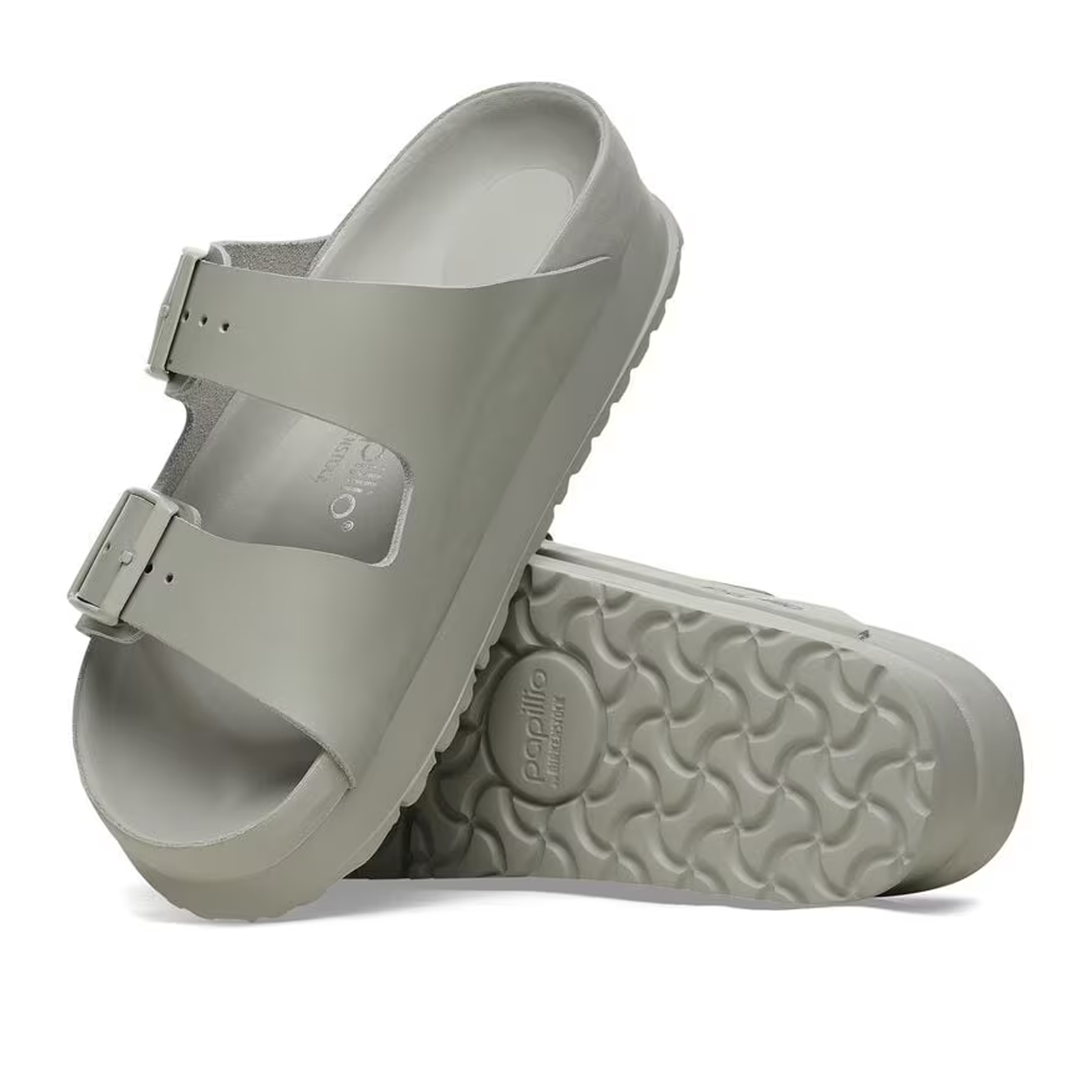 Birkenstock Arizona Exquisite Flex Platform Narrow Slide Sandals for Women - Mineral Gray Leather | Comfortable Orthopedic Footbed | Perfect for Casual Wear, Beach & Summer Outfits