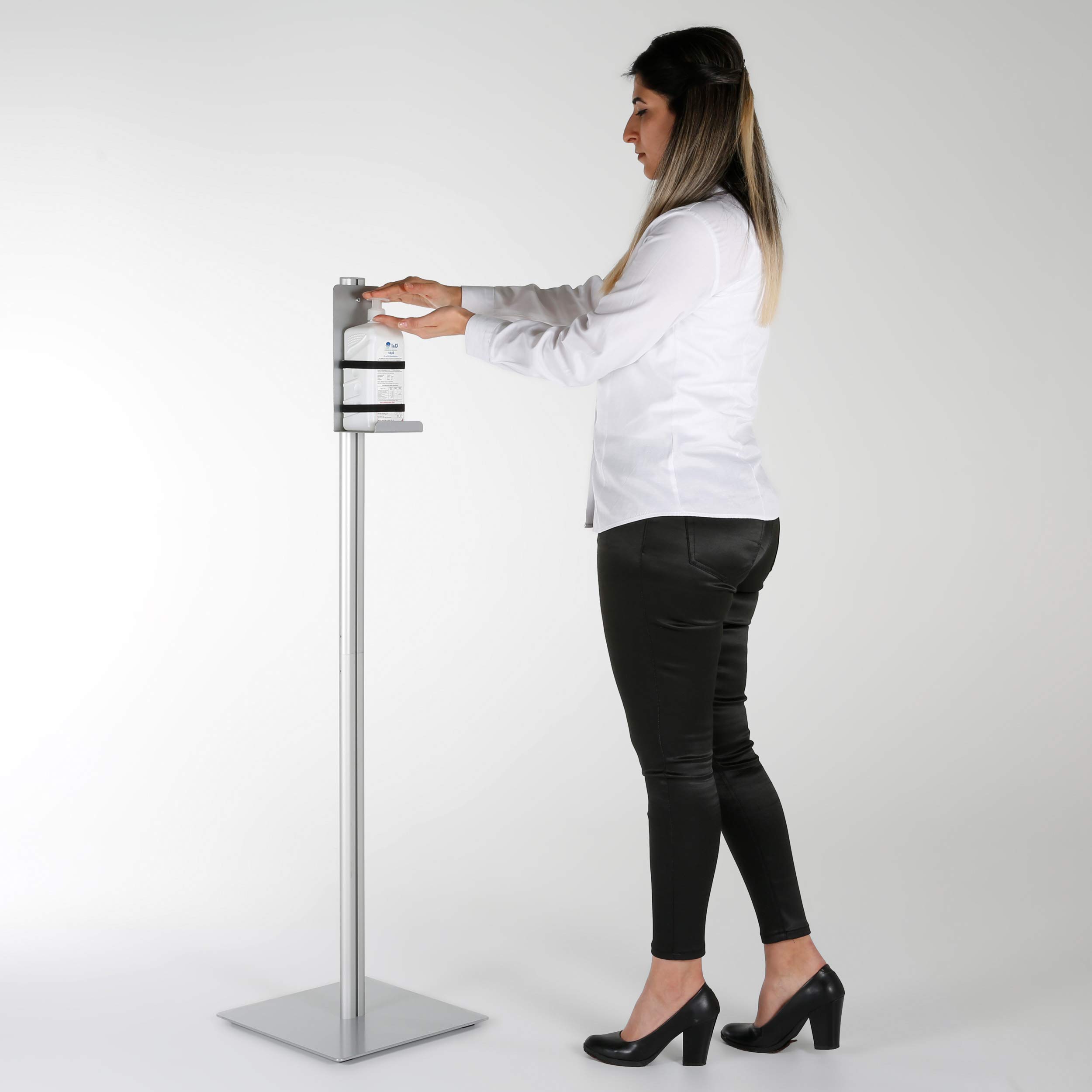 Universal Floor Stand Holder for Liquid Soap, Hand Sanitizer, Face Masks & Disposable Gloves - Perfect for Hospitals, Offices & Public Spaces