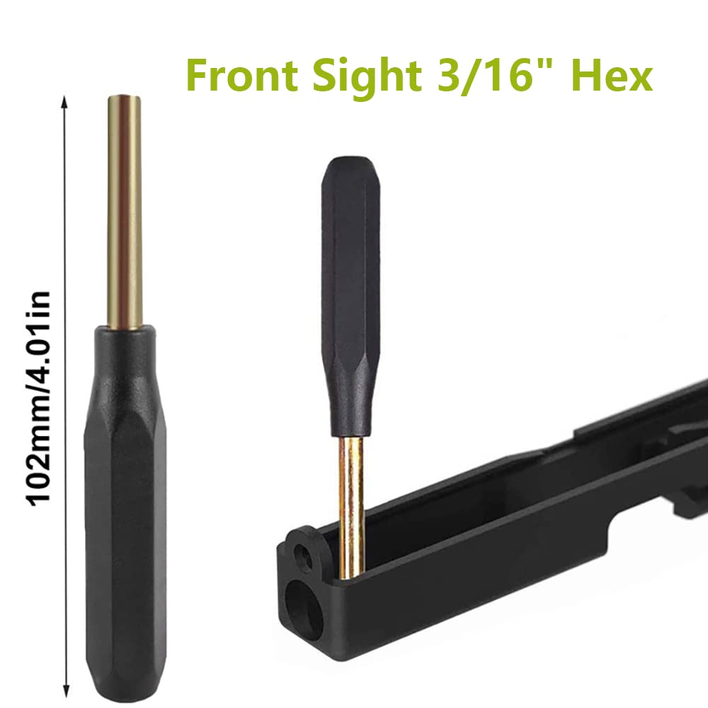 Glock Tool Kit - Front Sight Installation Hex Tool, Mag Plate Removal Tool, Pin Punch & Magazine Disassembly Tool for Glock 19, 26, 27, 43 | Perfect for Gunsmithing, Maintenance & DIY Glock Accessories Upgrades