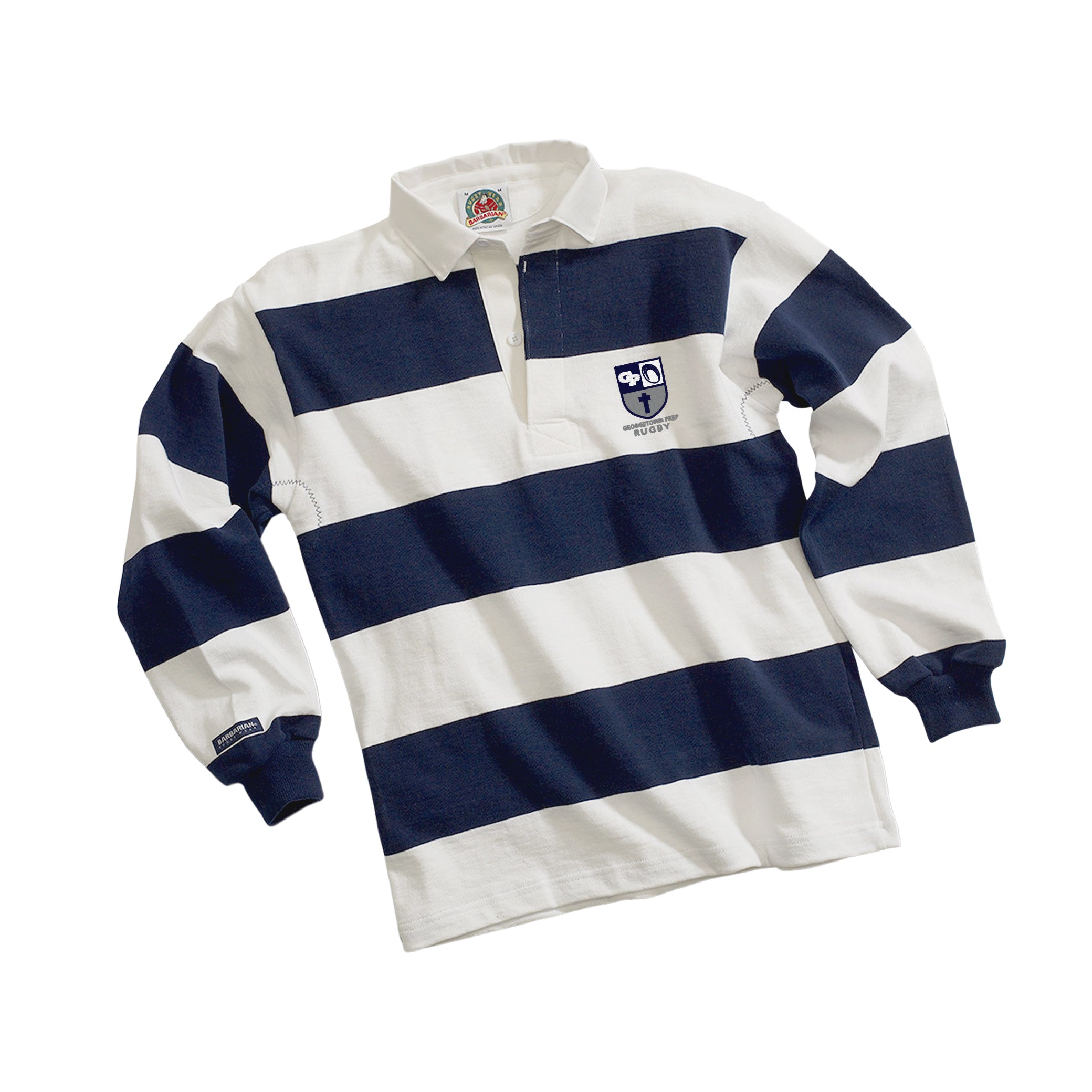 Georgetown Prep Traditional 4 Inch Stripe Jersey - Classic Cotton Knit Polo Shirt for Men | Perfect for School Uniforms, Sports Teams & Casual Wear