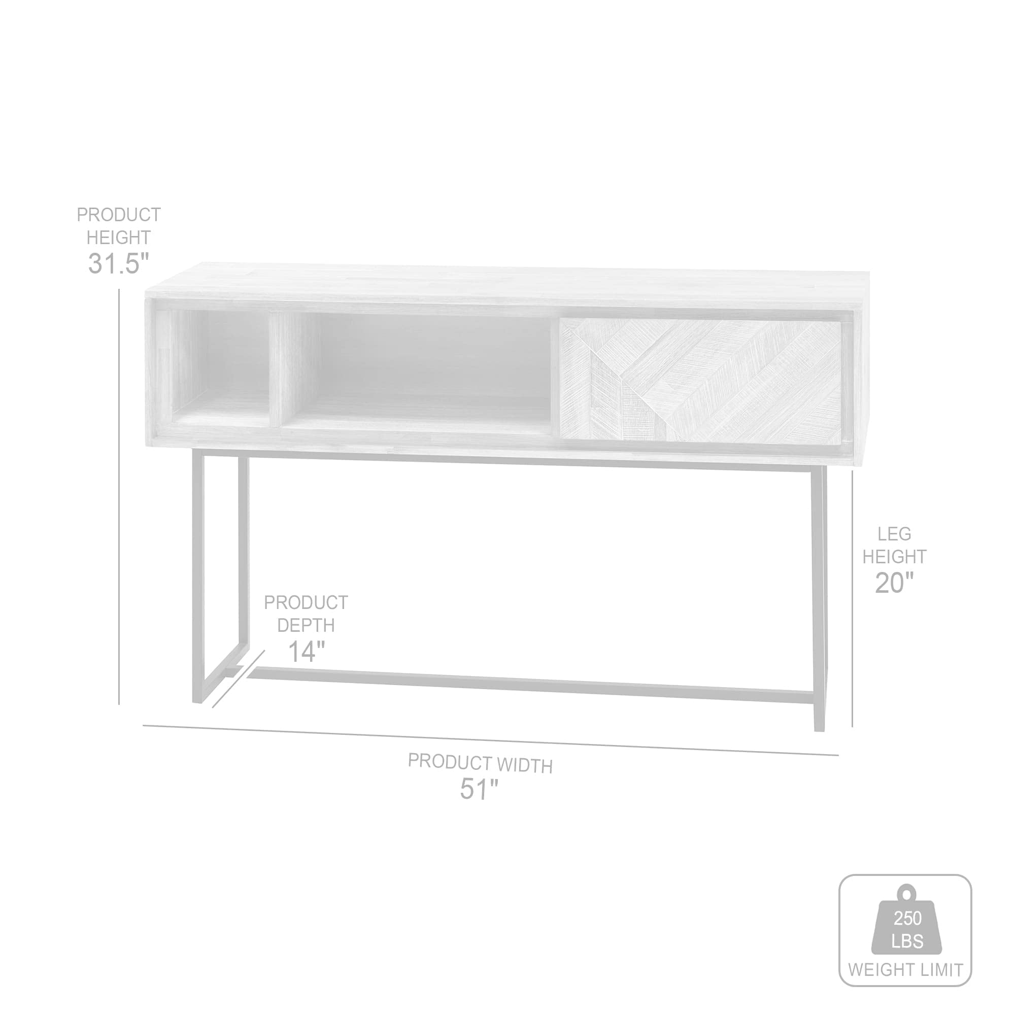 Armen Living Peridot 1-Drawer Writing Desk in Natural Acacia Wood - Modern Home Office Desk for Small Spaces & Study Rooms