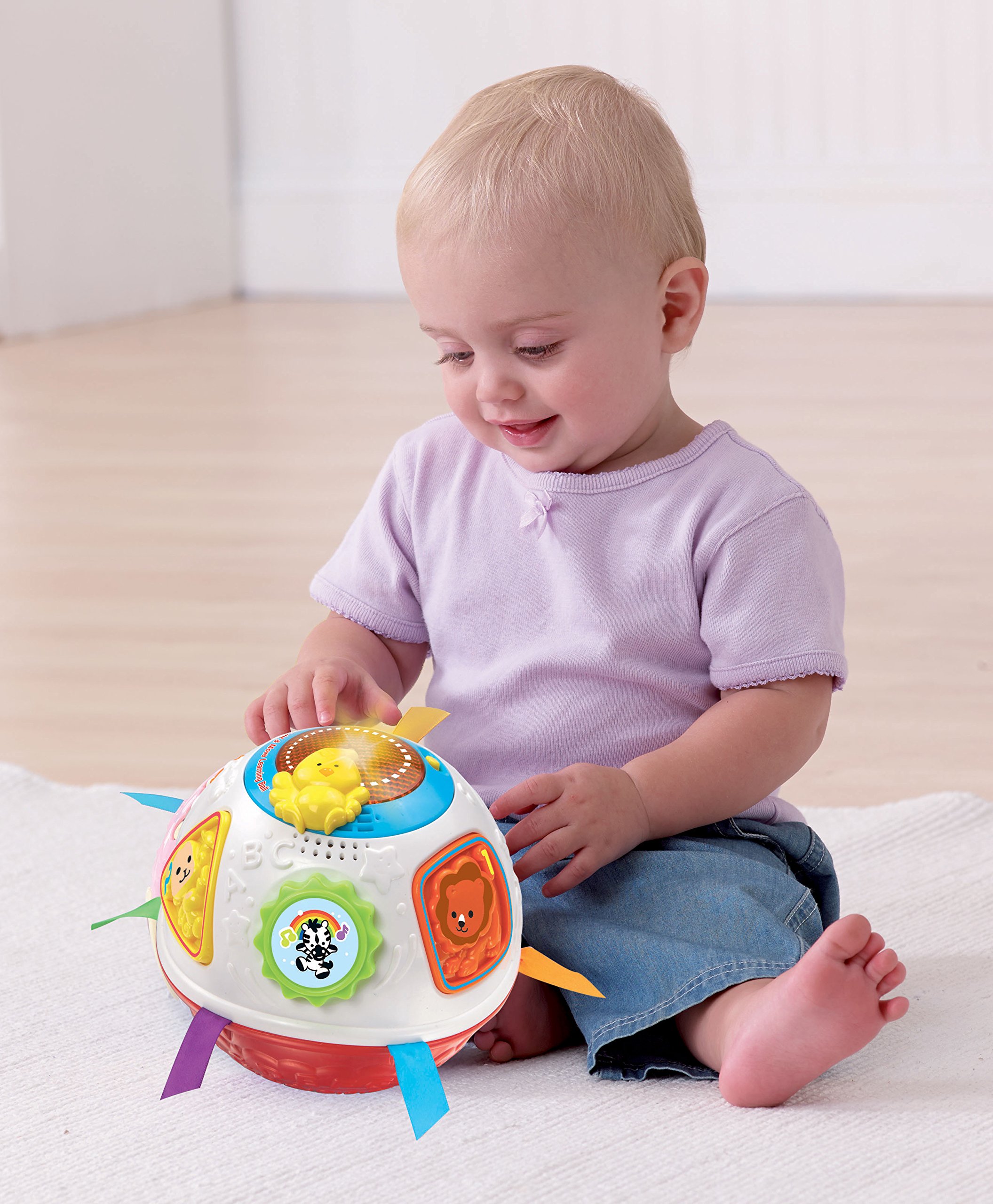 VTech Light and Move Learning Ball - Interactive Educational Toy for Babies & Toddlers, Red - Encourages Crawling, Motor Skills & Sensory Development - Perfect for Playtime & Early Learning Activities