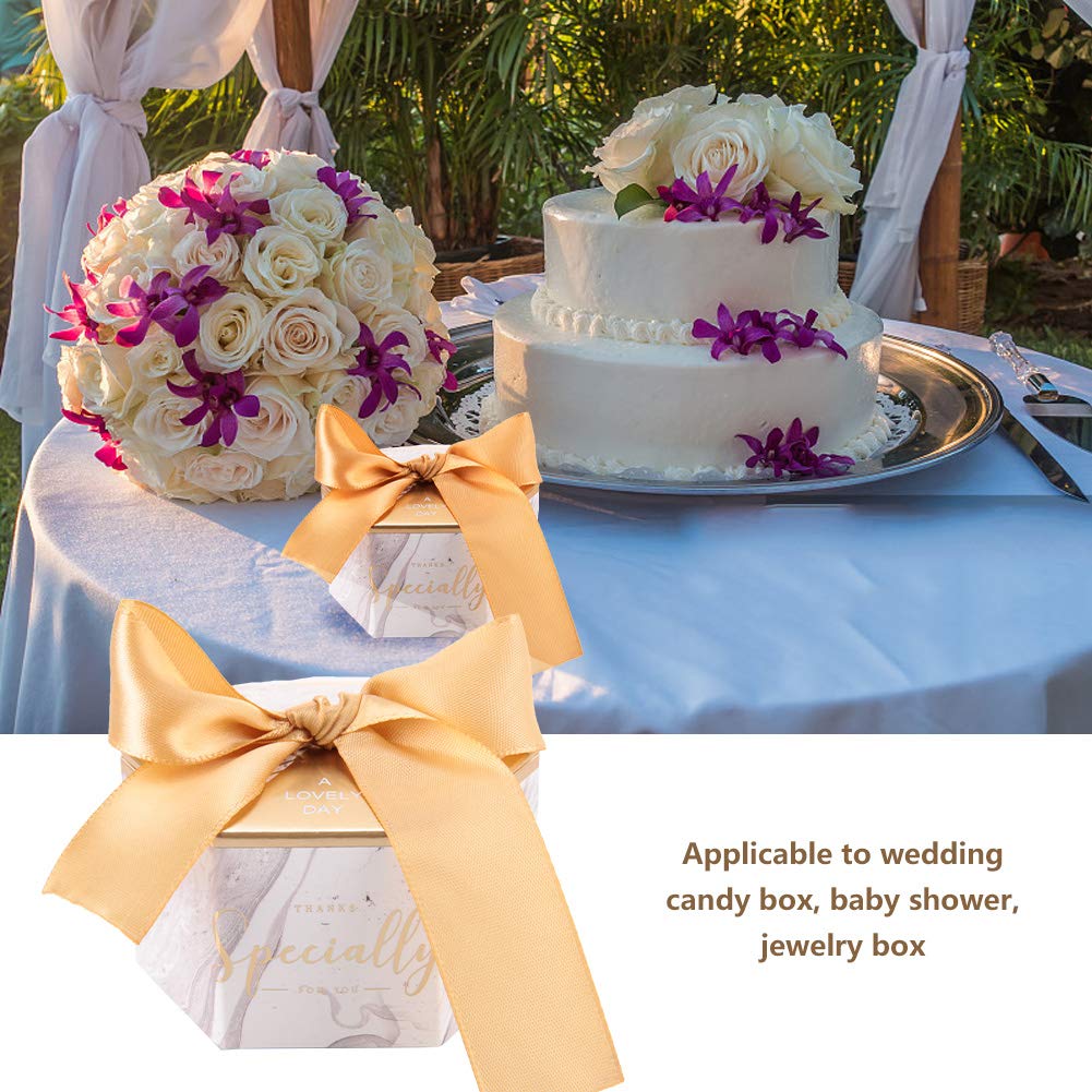 Zerodis 30-Pack Gold Wedding Favor Boxes with Ribbon - Elegant Candy Gift Bags for Bridal Showers, Birthday Parties & Christmas Celebrations - Perfect for Wedding Favors, Baby Showers and Holiday Gift Giving
