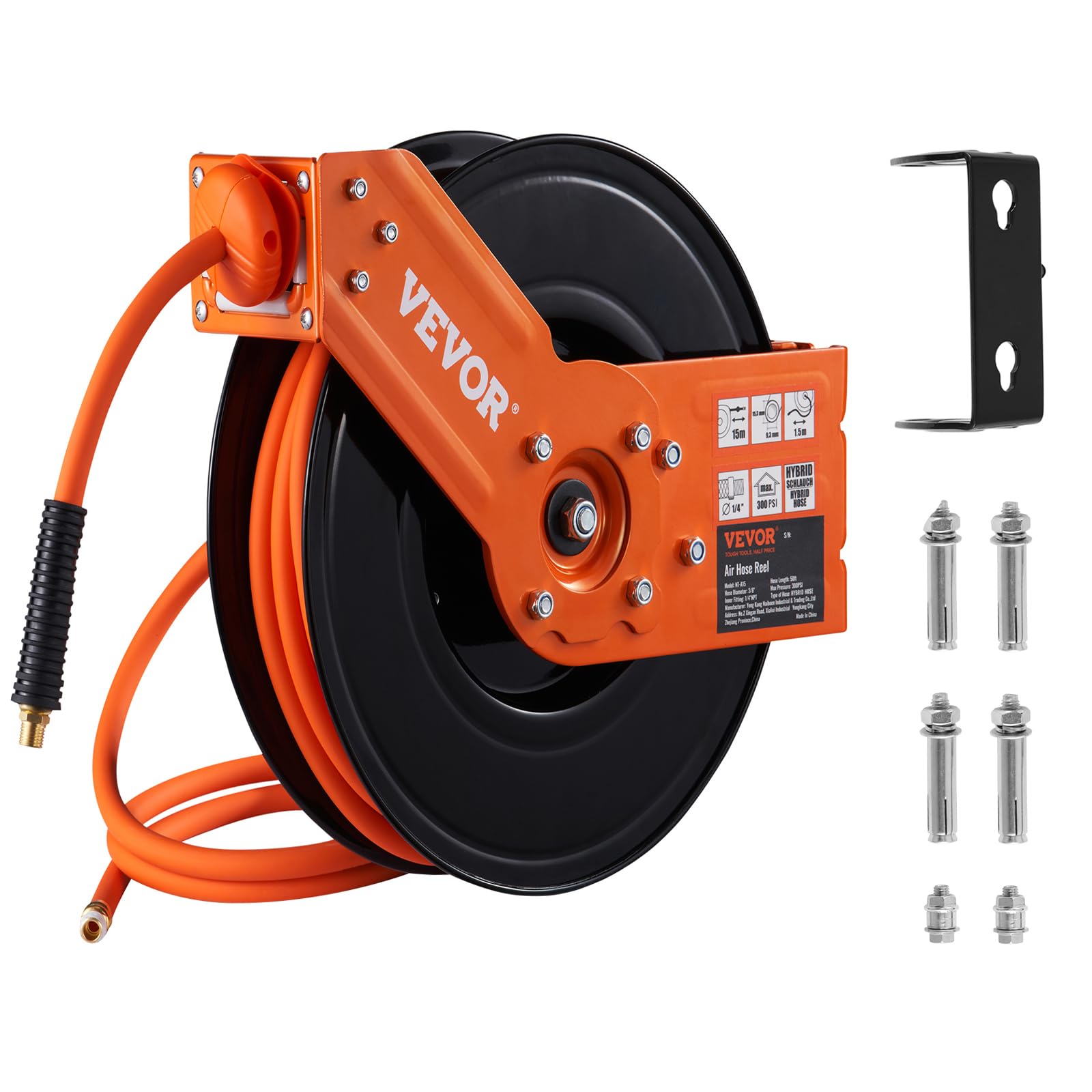 VEVOR Retractable Air Hose Reel 3/8