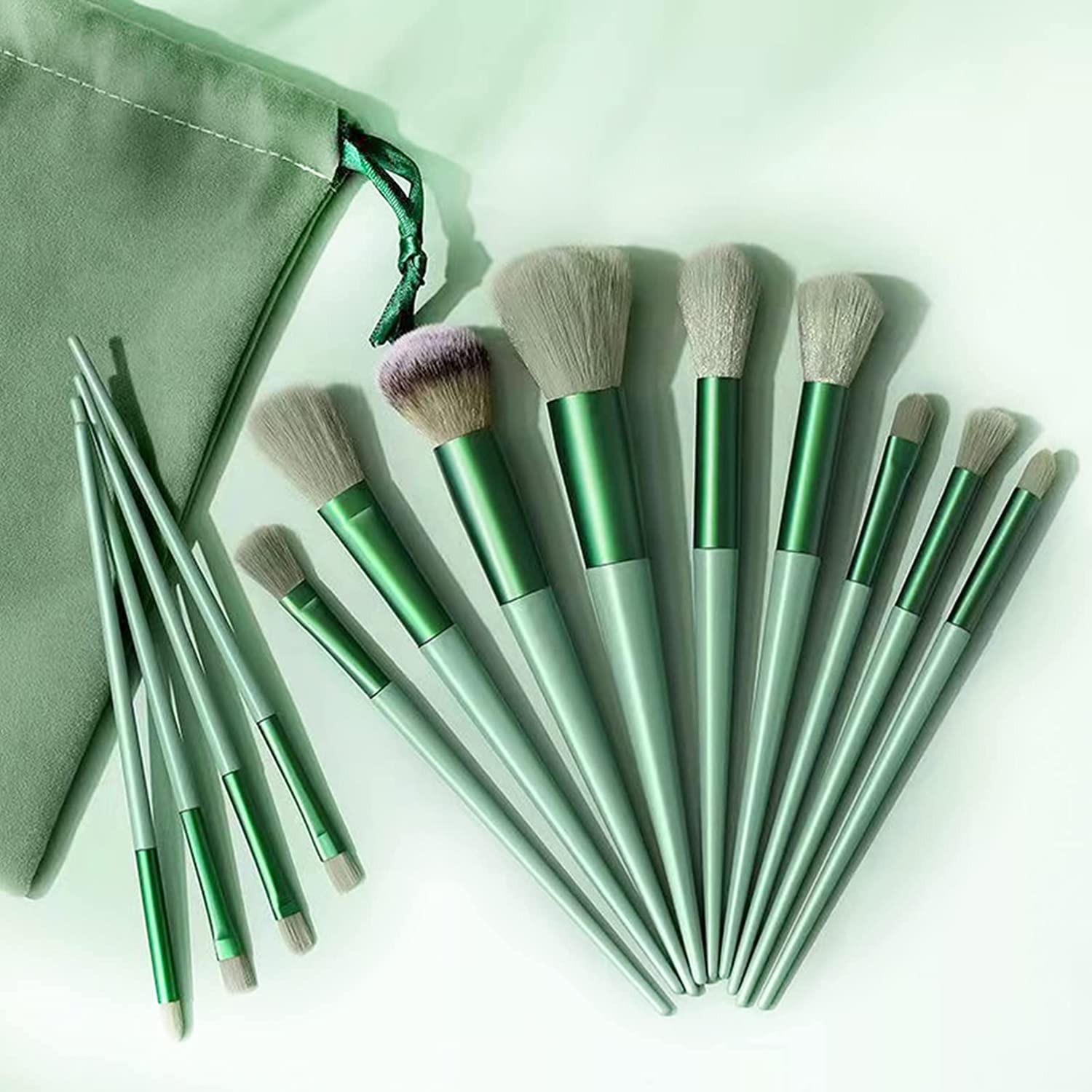 Premium 13-Piece Clefairy Makeup Brush Set - Synthetic Kabuki, Eyeshadow & Eyeliner Brushes for Blending, Powder & Blush | Travel-Friendly Cosmetic Brush Kit for Professional & Everyday Makeup Application