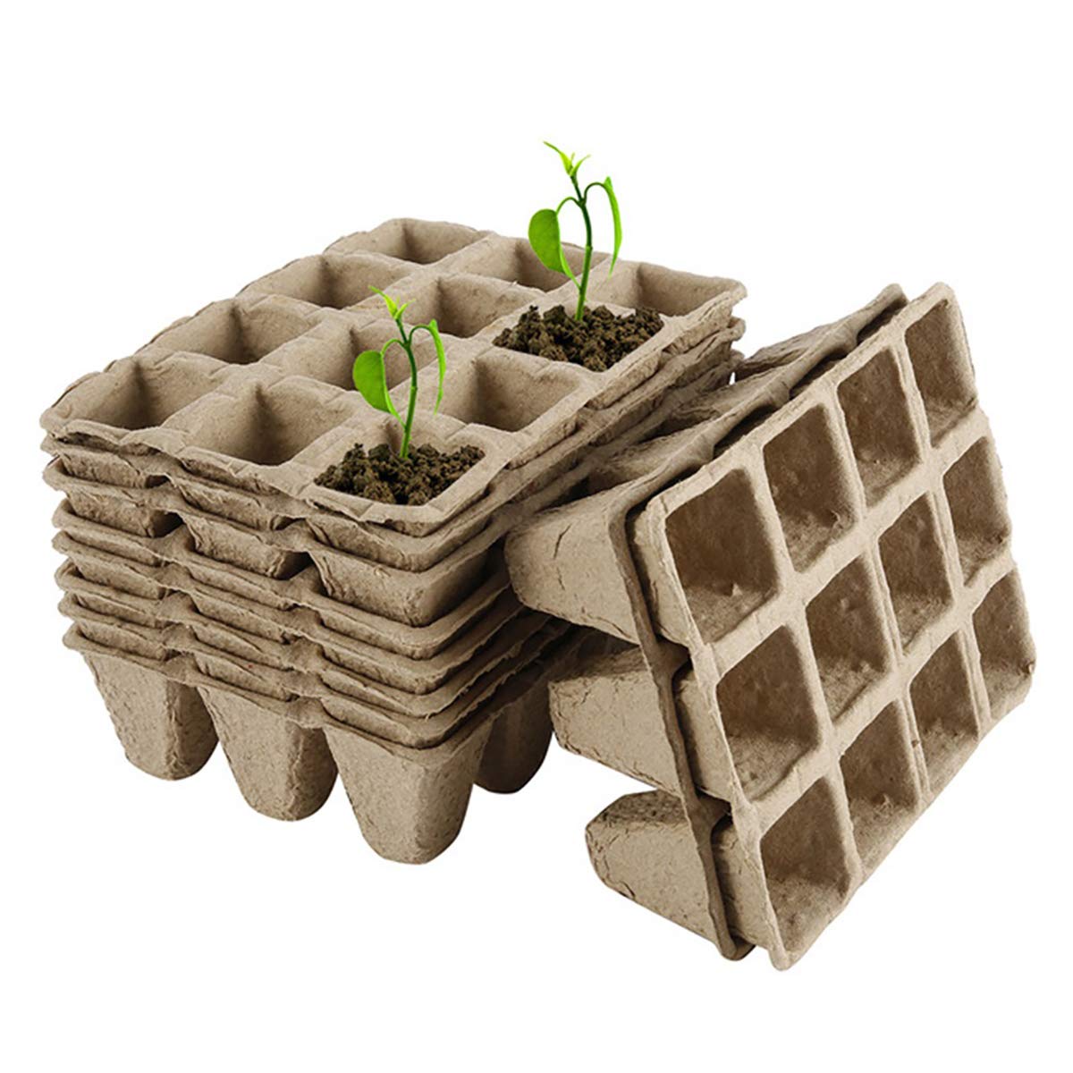ECYC 10-Pack Biodegradable Paper Seed Starter Pots - Plant Nursery Cups, Seedling Trays for Indoor/Outdoor Gardening, Herbs & Vegetables - Eco-Friendly Garden Planting Supplies