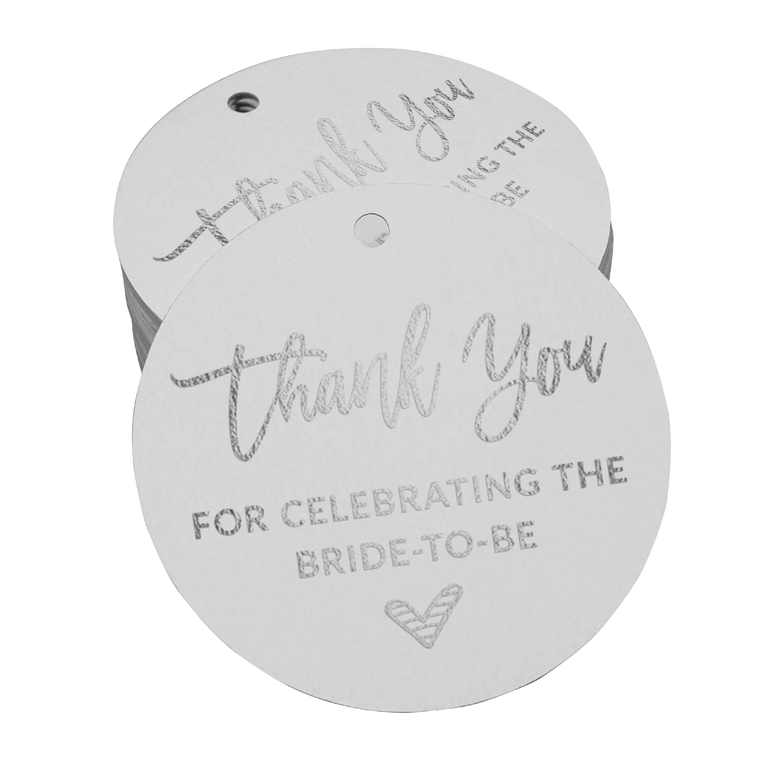 Elegant Silver Foil Paper Hang Tags - 100pcs Bridal Shower Thank You Favor Tags for Wedding Celebrations & Party Decorations