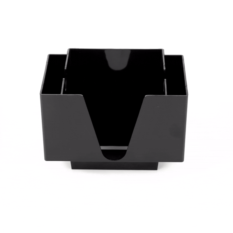 Bar Lux Black Plastic Condiment Caddy & Napkin Holder - 3 Compartments Organizer (8