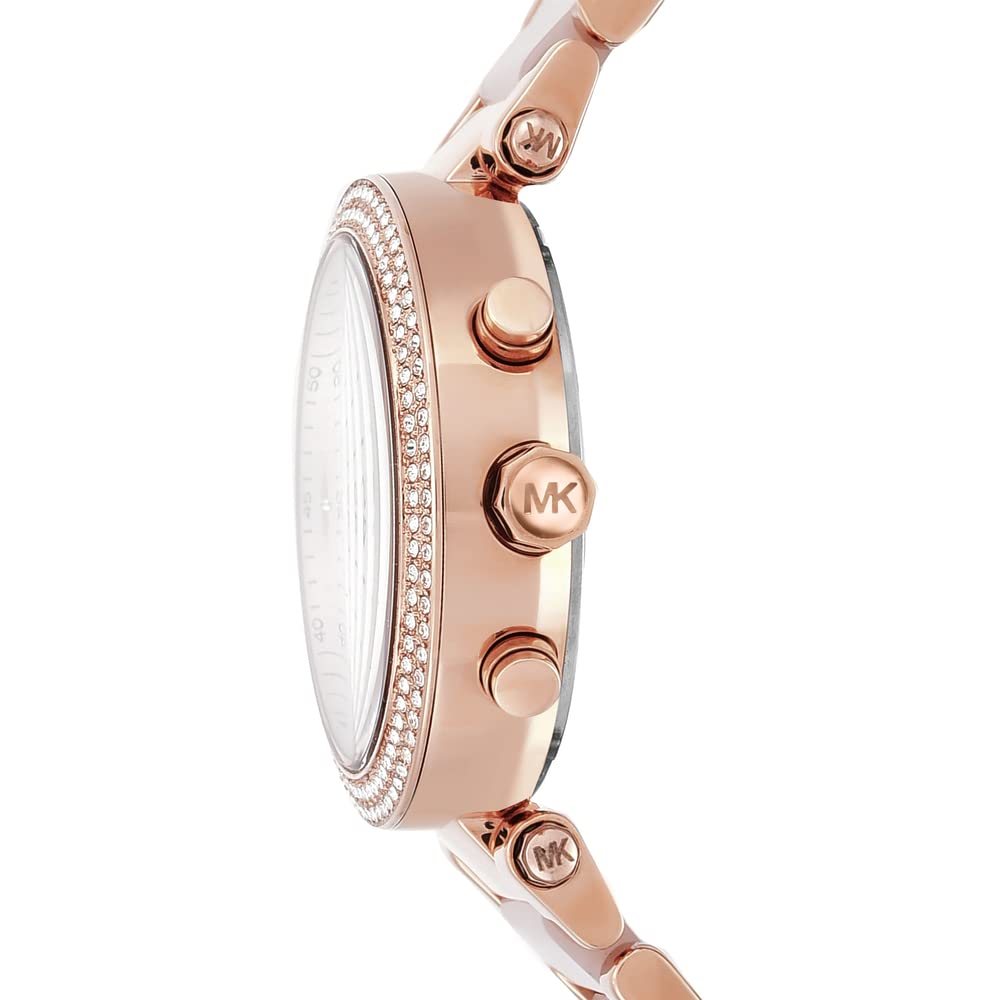 Michael Kors Parker Women's Watch - Stainless Steel & Pavé Crystal Watch with Interchangeable Bands (Steel/Leather/Silicone) | Elegant Dress Watch for Work, Parties & Everyday Wear
