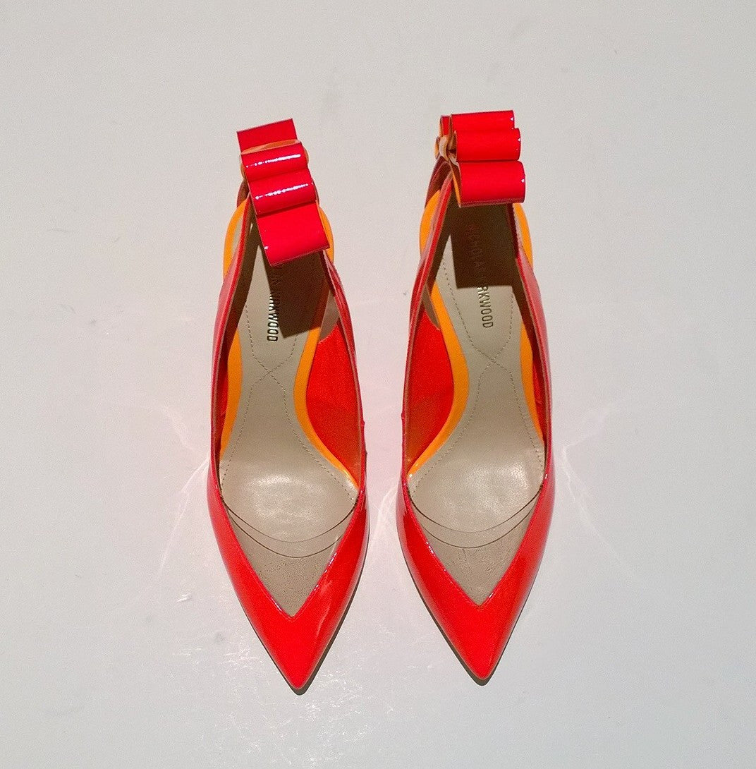 Nicholas Kirkwood Origami Bow Pumps - Women's Neon Pointed Toe High Heels for Party, Wedding & Evening Wear