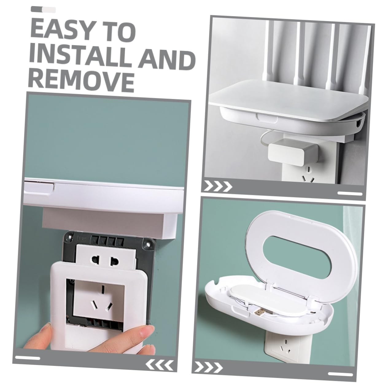 Space-Saving Wall Outlet Organizer - No Drill Required Cord Holder | Elegant Wire Management for Home & Office | Perfect for Bedroom, Kitchen, Living Room Organization