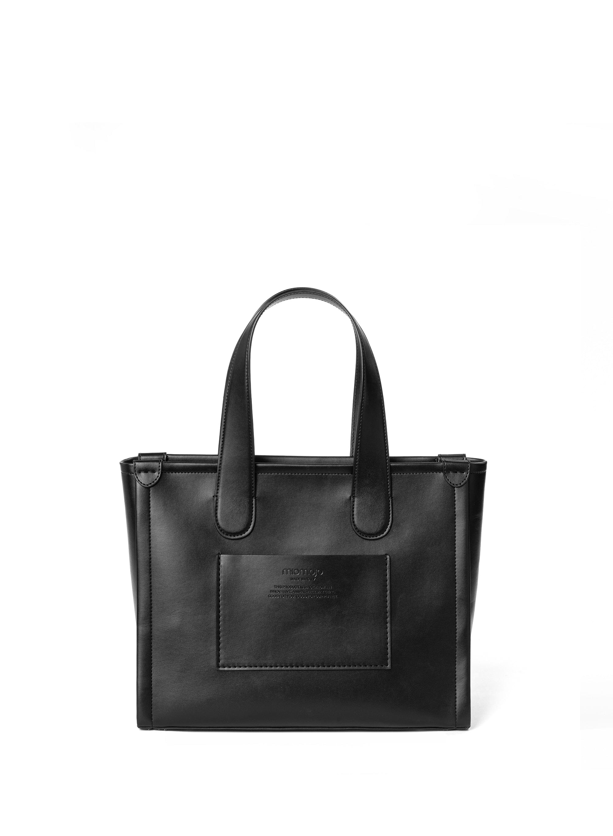Alma L Vegan Leather Tote Bag for Women | Black | Eco-Friendly Apple Leather Handbag | Perfect for Work, Travel & Everyday Use