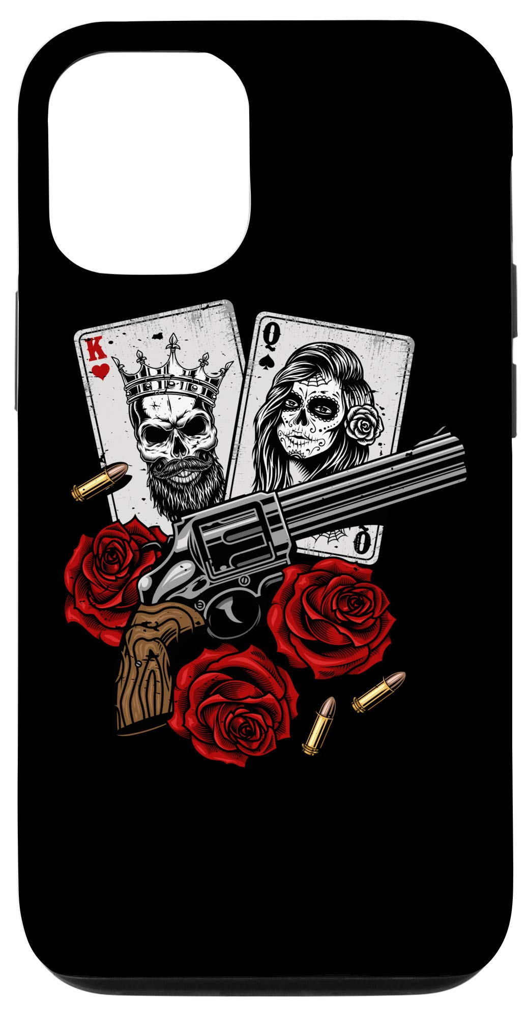 Premium iPhone 12/12 Pro Card & Roses Revolver Case - Elegant Floral Design with Card Slots | Perfect for Parties, Weddings & Special Occasions