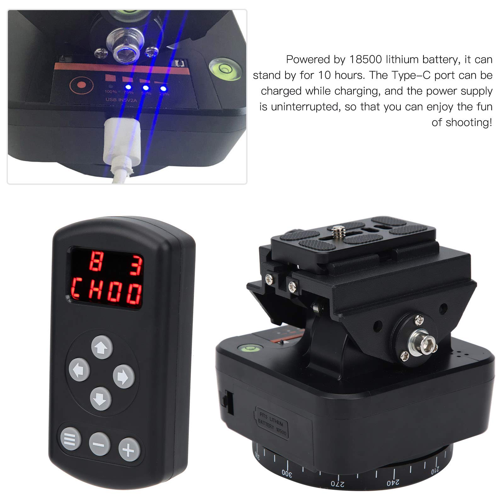 Gaeirt Motorized Tripod Head - 360° Rotating Electric Ball Head for Panoramic Photography | Remote Control Time Lapse Tripod Mount for DSLR, Smartphone & Action Cameras | Perfect for Vlogging, Astrophotography & Travel Videography