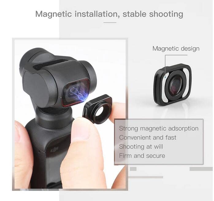 Wide-Angle Magnetic Lens for DJI Pocket 2 & OSMO Pocket - 4K HD Vlogging Accessory for Travel, Action Shots & Content Creation