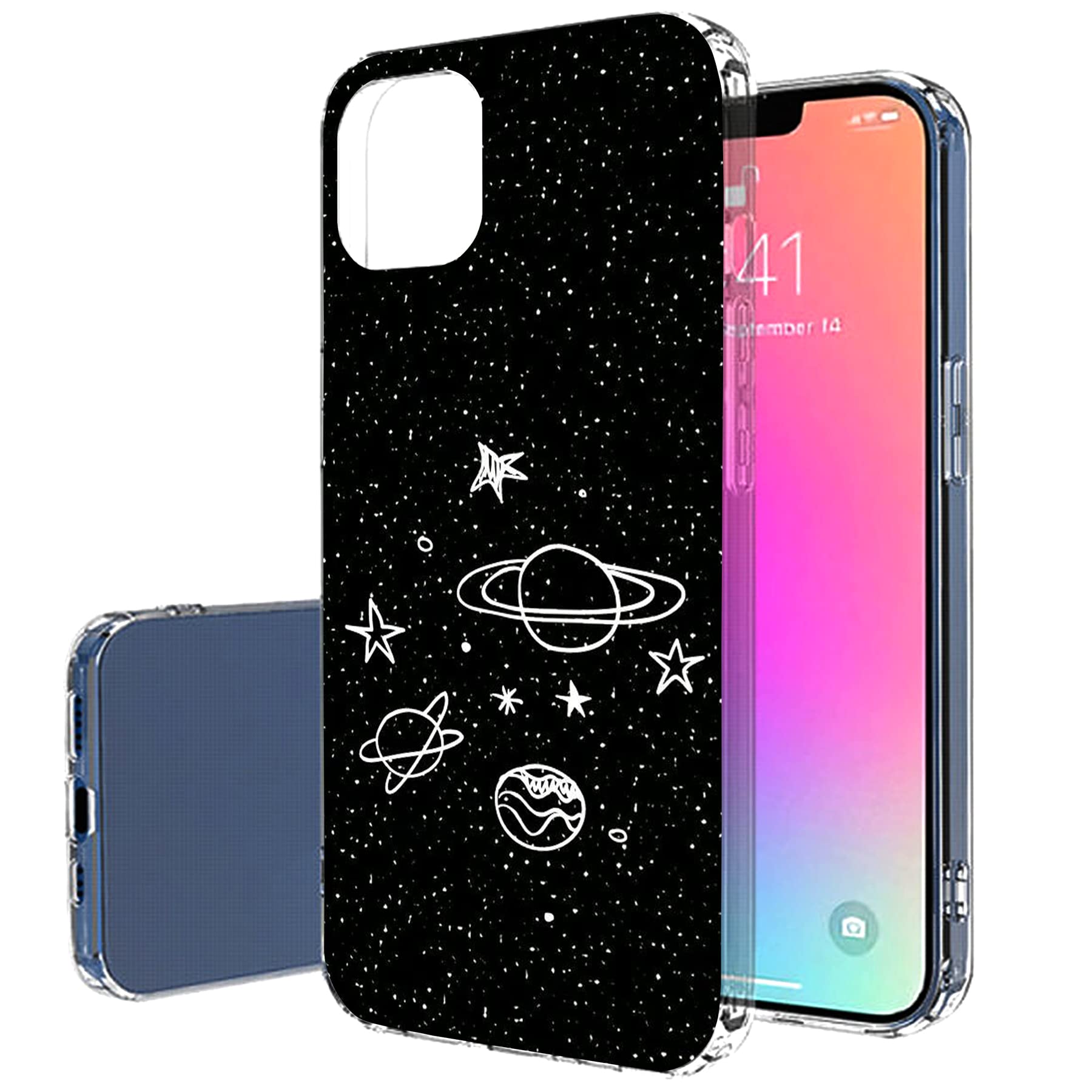 VIBECover Slim Case for Apple iPhone 13 - Shockproof Flexible TPU Cover with Milky Way Design | Perfect for Everyday Protection & Stylish Look