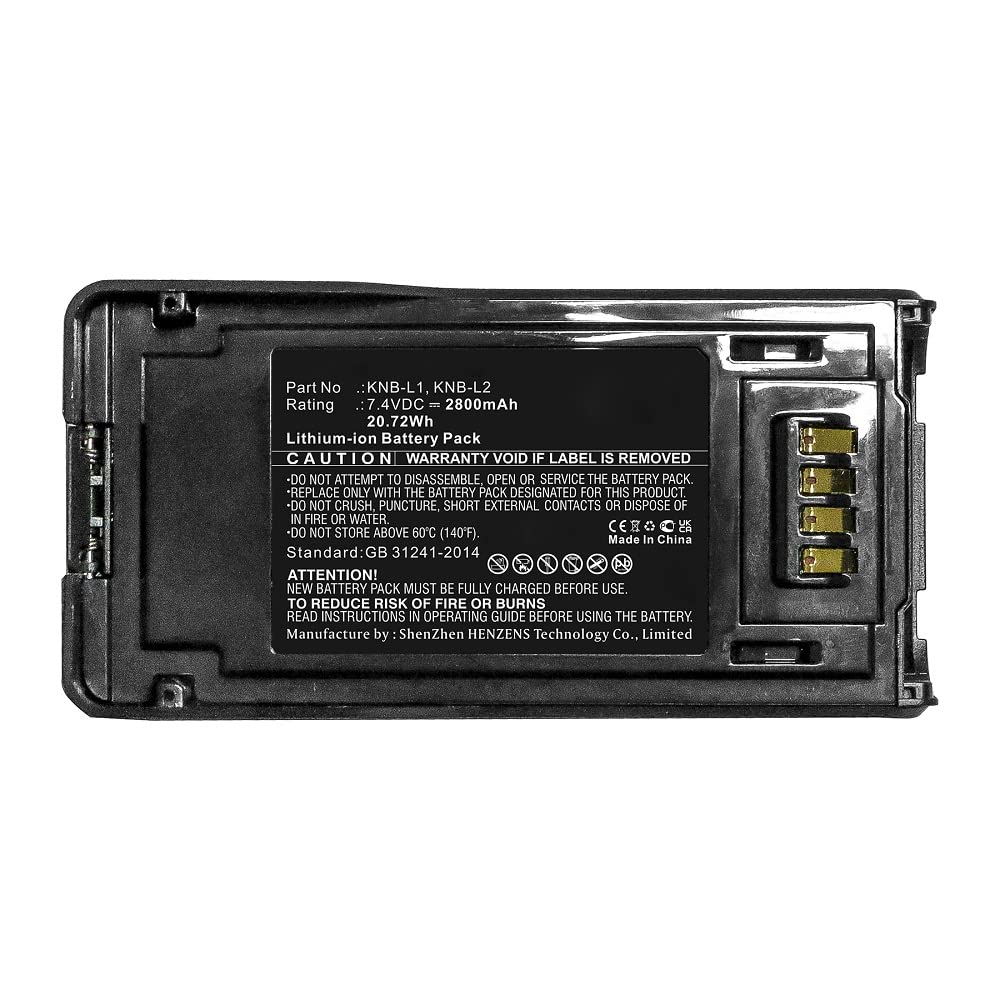 Synergy Digital 2-Way Radio Battery - 2800mAh Li-ion Replacement for Kenwood KNB-N4 & KNB-L1 | 7.4V High Capacity Walkie Talkie Battery | Perfect for Construction, Security & Outdoor Adventures