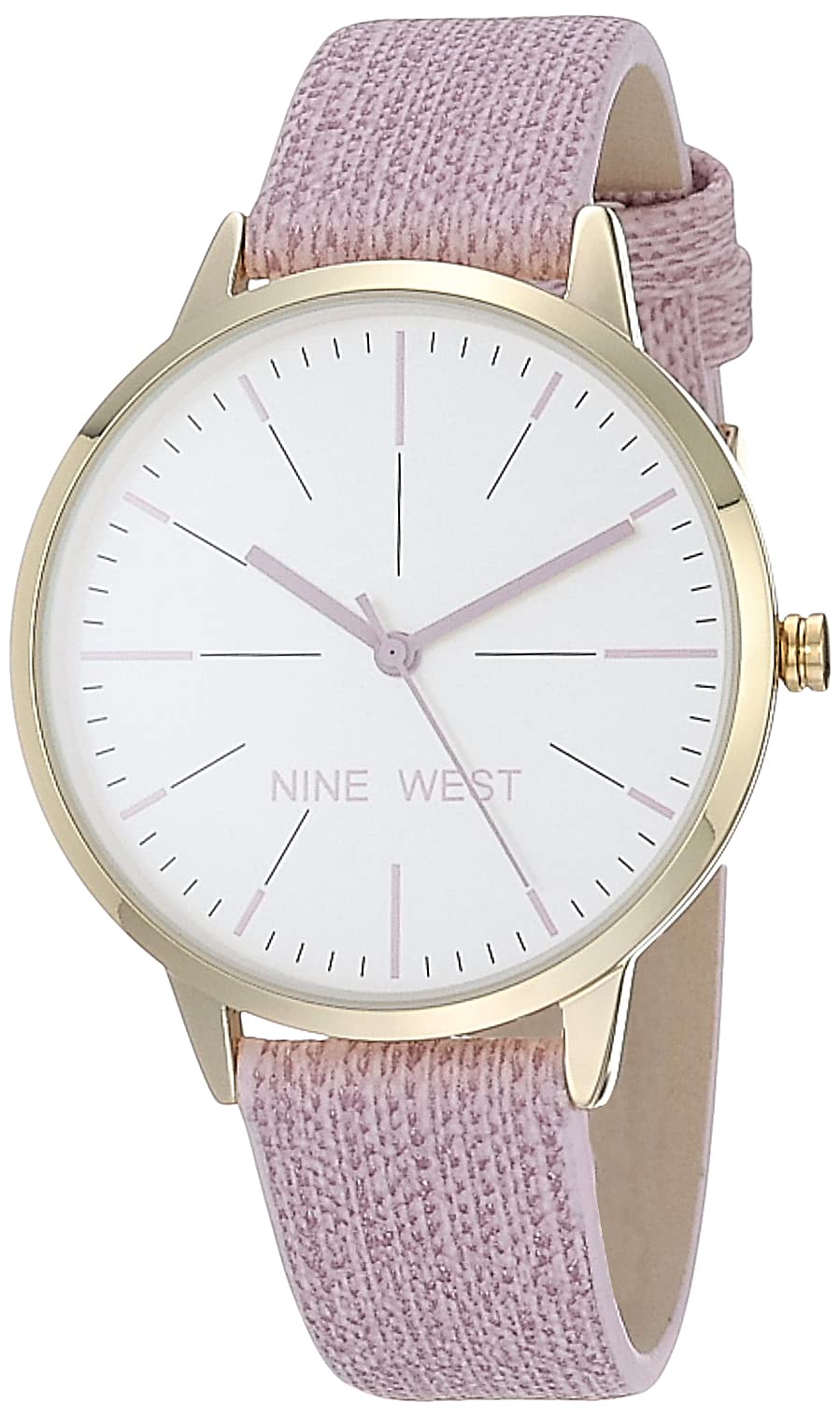 Nine West Women's NW/2600 Textured Strap Watch - Stylish Analog Wristwatch for Office, Party & Everyday Wear