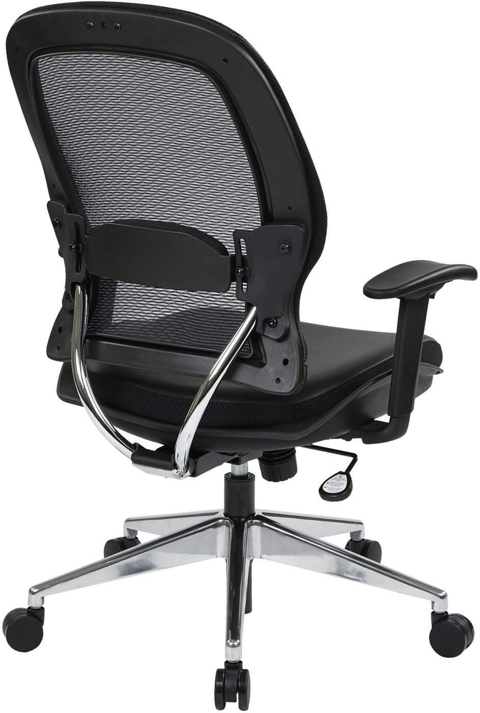 Space Seating® Professional Air Grid® Ergonomic Office Chair with Bonded Leather Seat - Adjustable Lumbar Support for Home & Office Workspace [335 E37P918P]