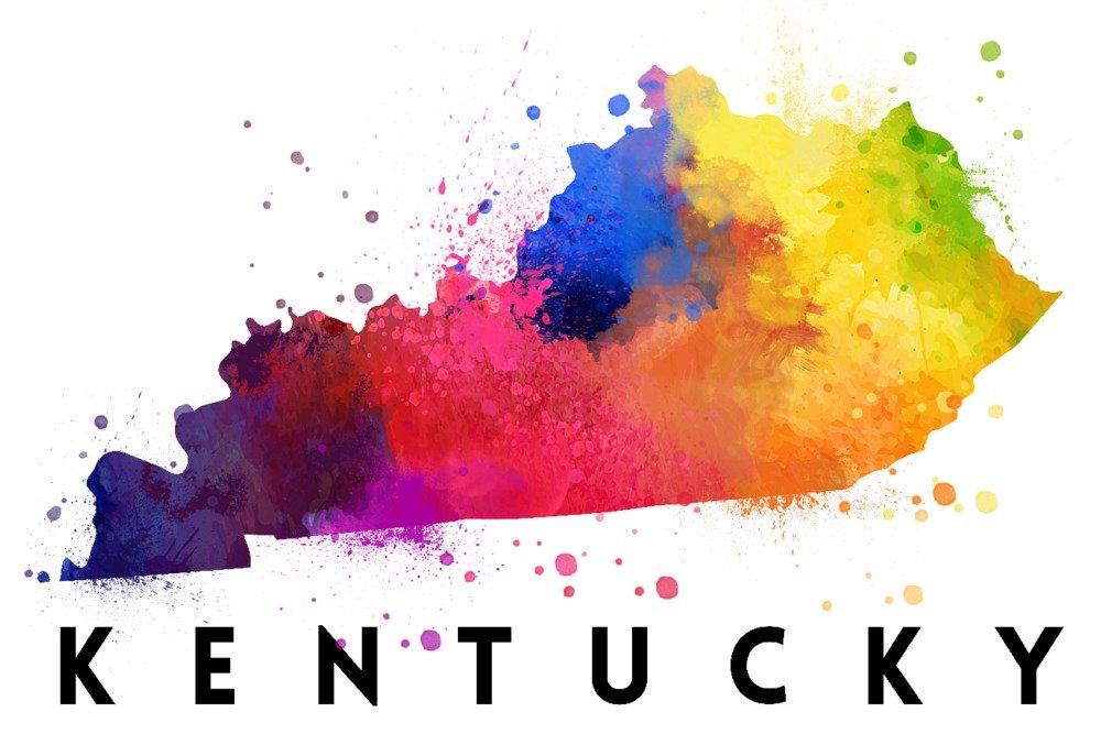 Kentucky State Abstract Watercolor Art Print - 16x24 Gallery Quality Metal Wall Decor, Aluminum Art for Home & Office - Perfect for Living Room, Bedroom, or Office Wall Decor
