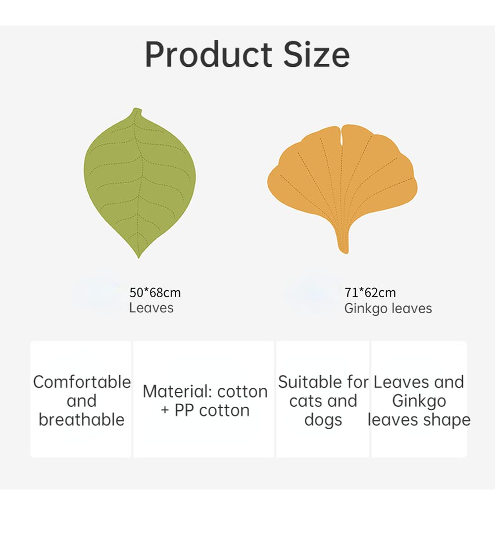 **Leaf-Shaped Cat Bed - Reversible Warm & Comfortable Pet Mat for Cats & Dogs - Indoor Cozy Floor Pad with Cartoon Design - Perfect for Winter Napping & Lounging**
