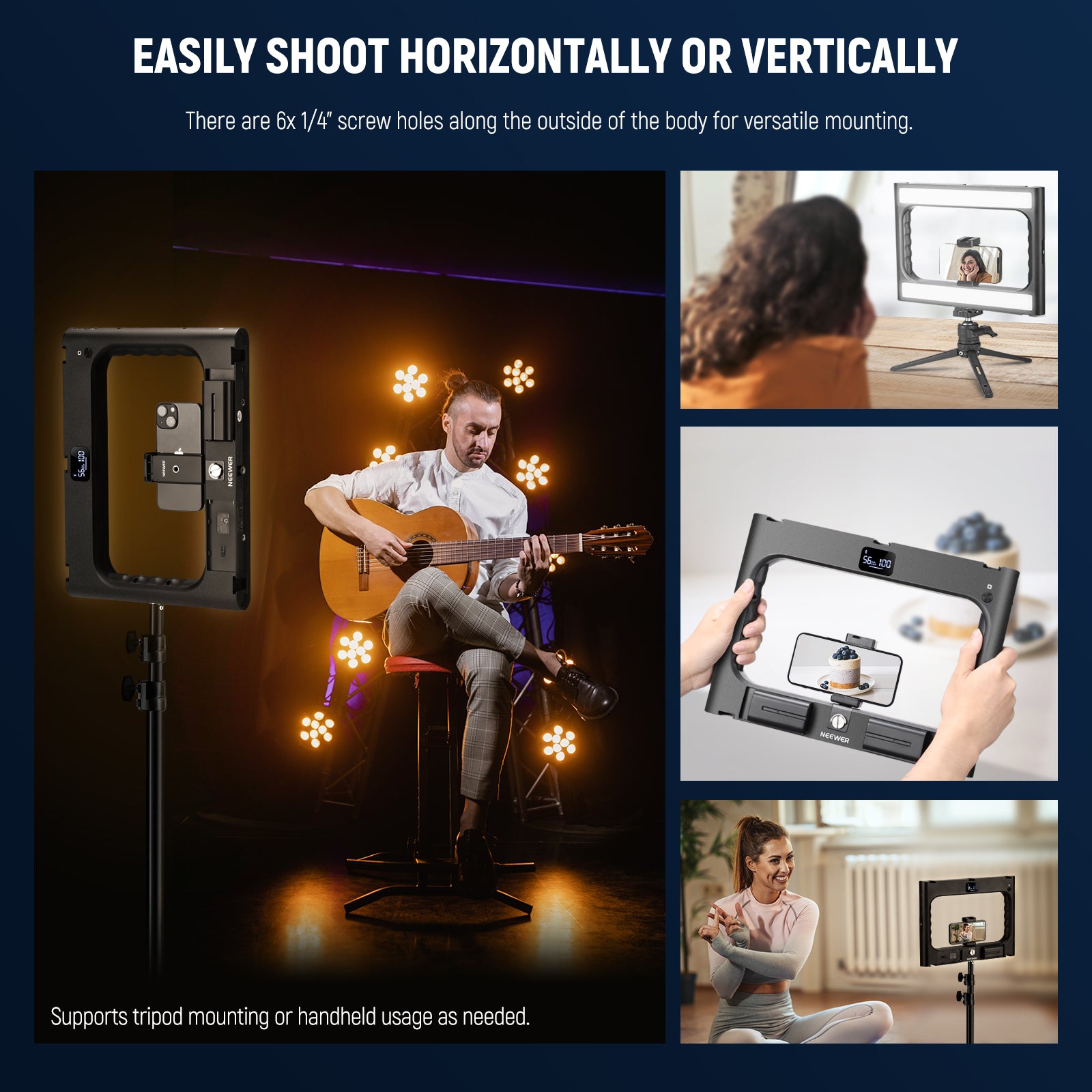 NEEWER A111 II Smartphone Video Rig with LED Light Kit - Professional Vlogging, YouTube & TikTok Content Creation for Beginners & Filmmakers