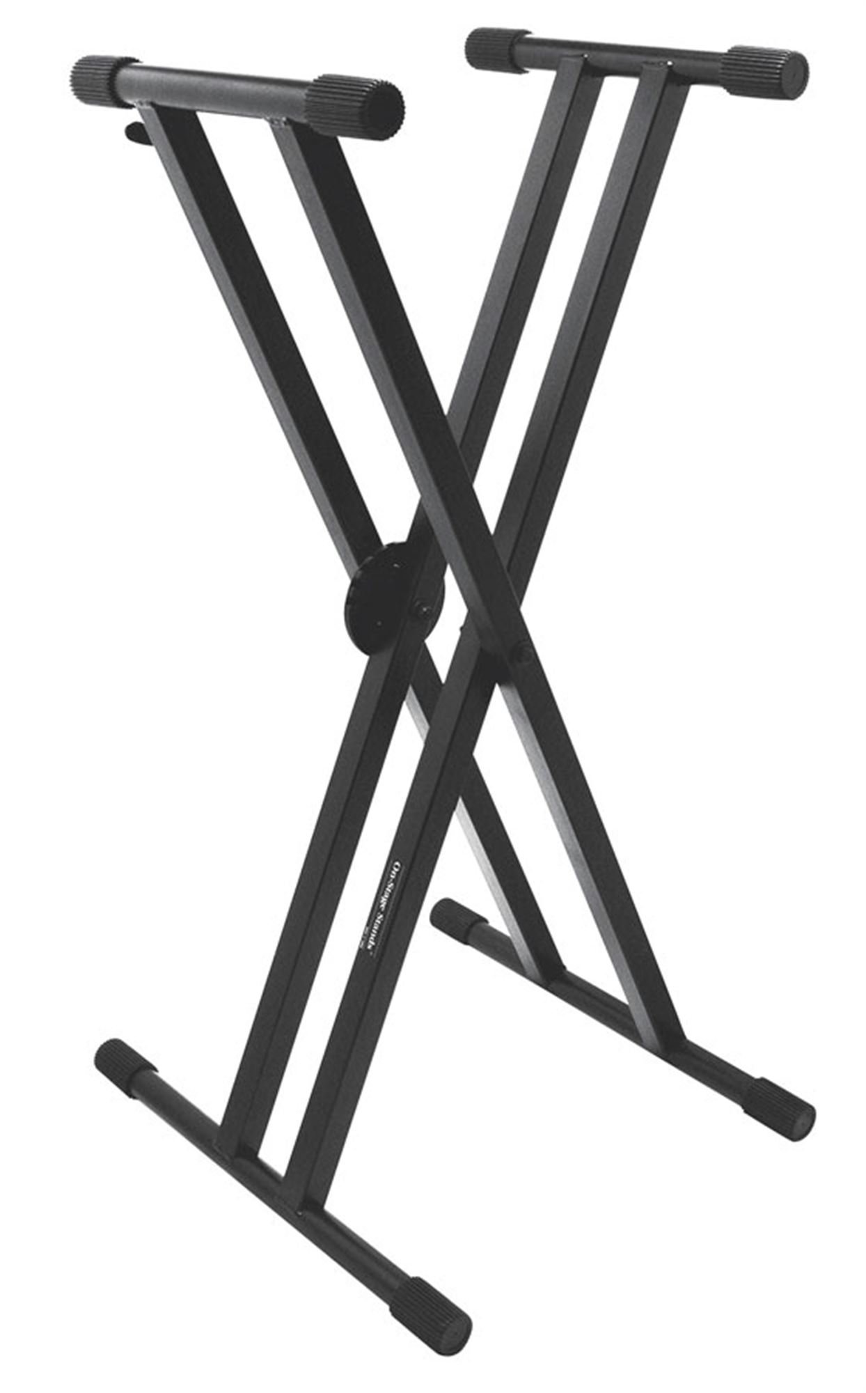OnStage KS7291 Pro Double X Keyboard Stand - Heavy Duty Adjustable Keyboard Stand for Musicians, Bands & Studio Use - Perfect for Live Performances, Recording & Home Practice