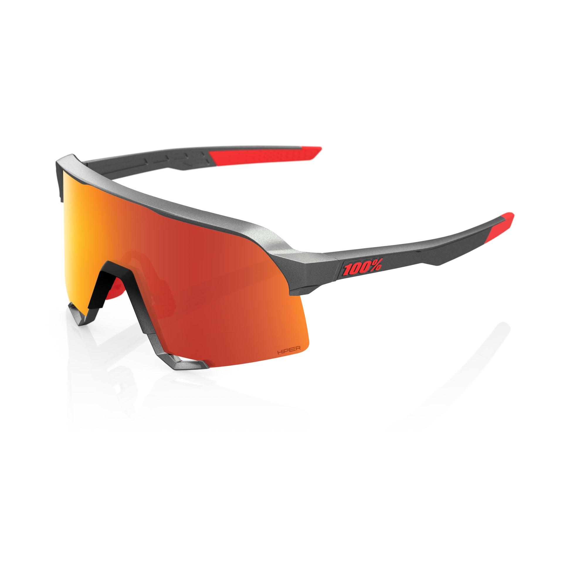 Matte Gunmetal-Hiper Red Mirror Lens