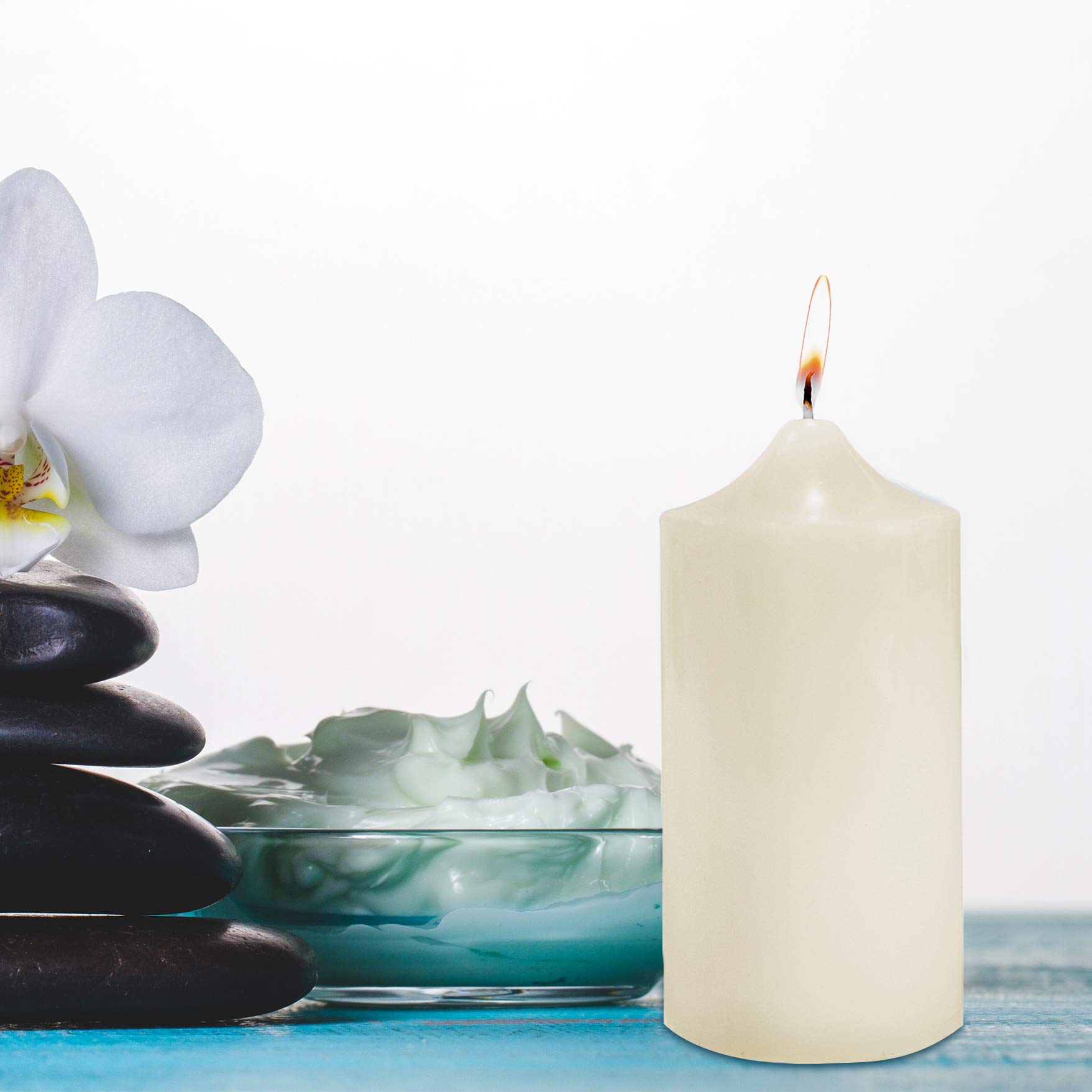 Unscented Ivory Pillar Candles 3