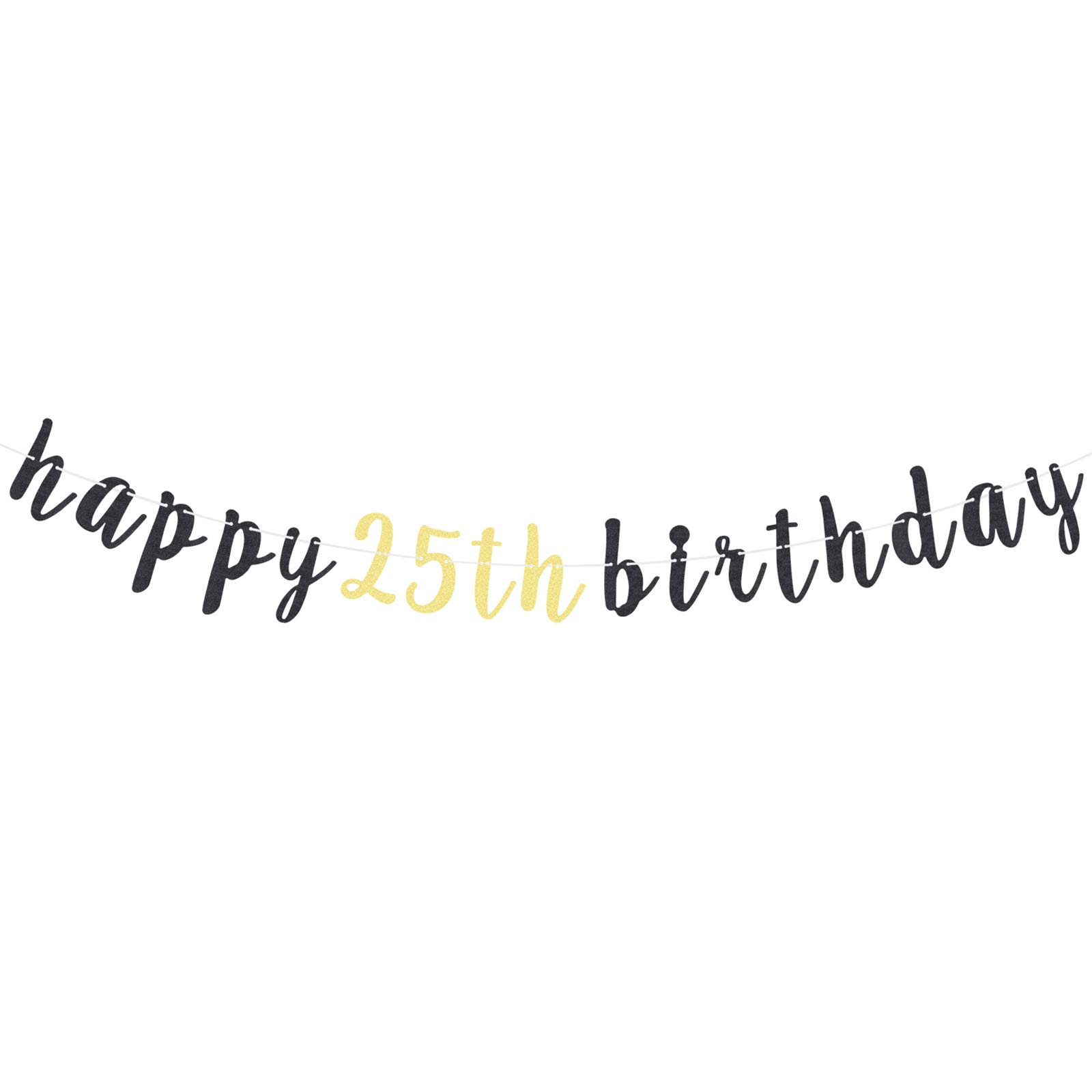 25th Birthday Party Decorations - Cheers to 25 Years Glitter Garland Banner & Backdrop Sign for Milestone Celebrations | Perfect for Birthday Parties, Anniversaries & Special Events